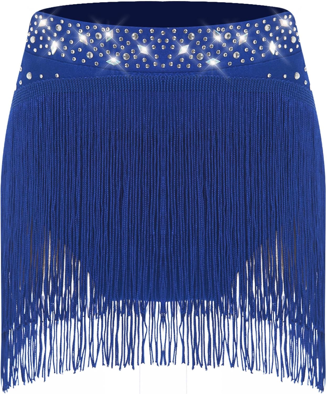 Kids Girls Tassel Dance Skirts Modern Jazz Latin Tango Salsa Rumba Ballroom Skirts Performance Dancewear