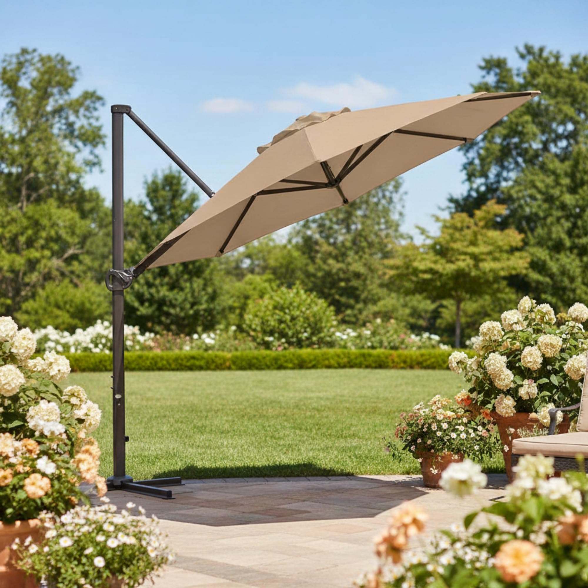 Garden Winds Reinforced RipLock 350 Replacement Canopy Top Cover Compatible with Abba Patio 11' Round Umbrella Models B079FW4BK6, B079FSWWY3
