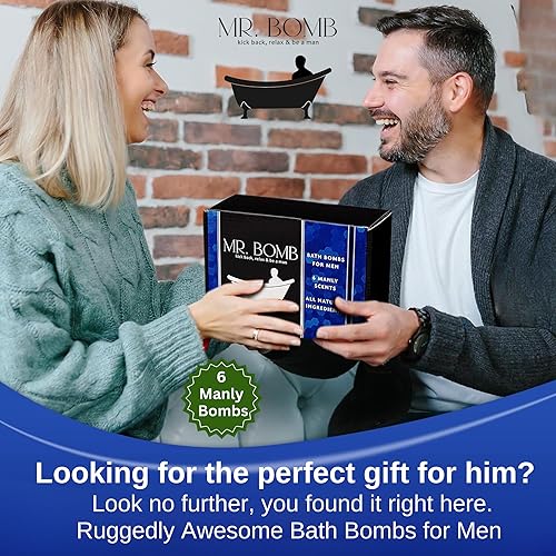 Miniatura 8 de Mr. Bomb Set de regalo bombas de baño varonil extra grandes, aromas masculinos solo para él, Man-Up The Bath Time Bliss for the Gents!