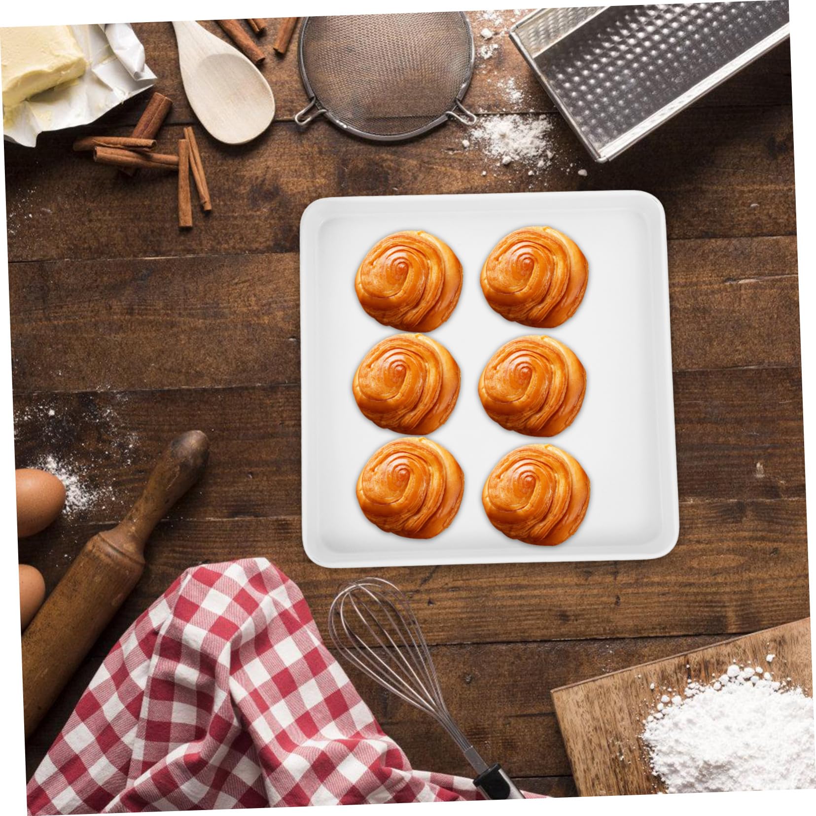 Hohopeti Molde de Acero al Carbono para Hornear Pastel Cuadrado Antiadherente Reutilizable Molde para Bizcocho Bandeja de Horno Duradera para Repostería Casera