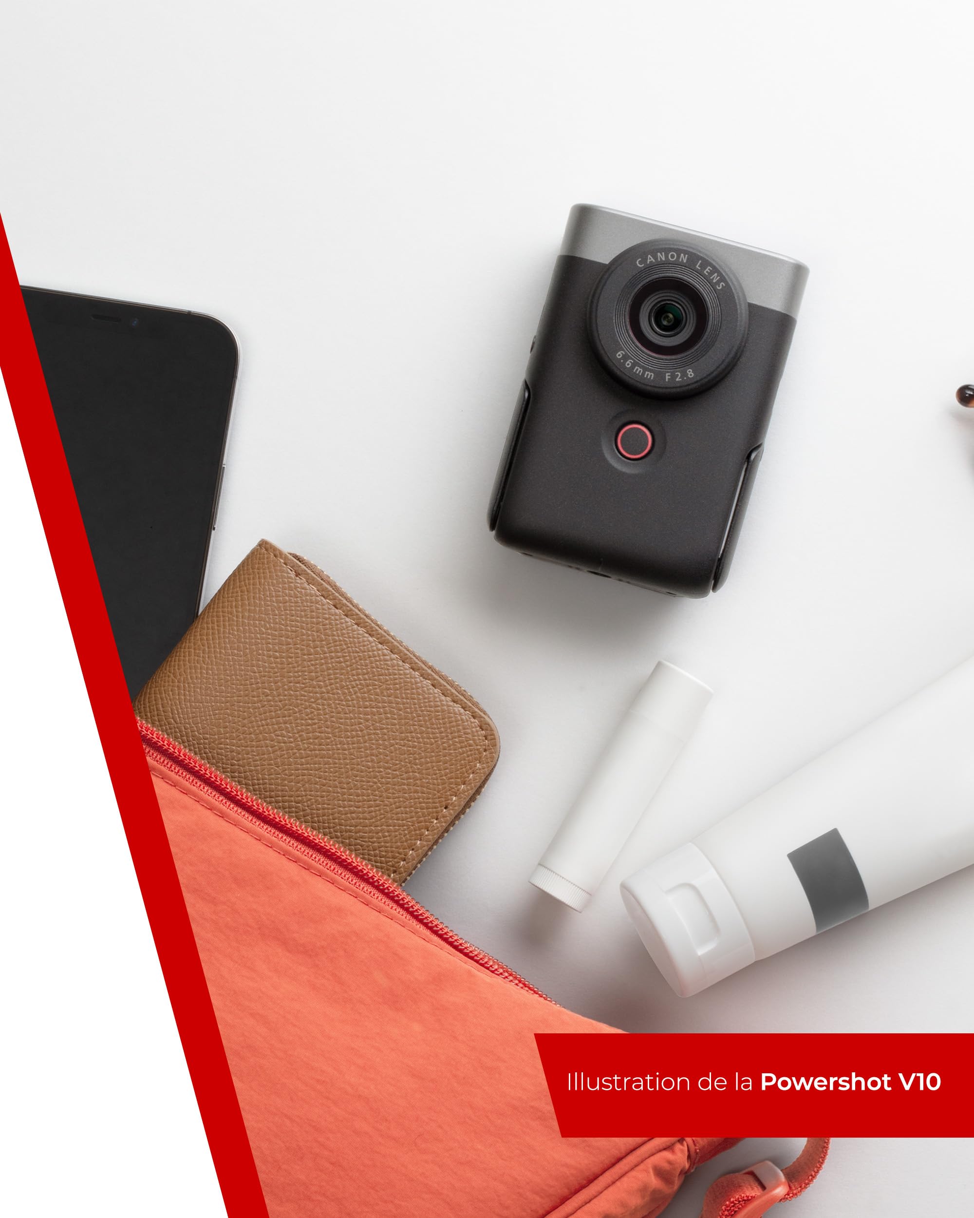 Canon PowerShot V10 Vlogging Kit – Conçu pour Les Vloggers, cet Appareil Photo vlogging 4K Tout-en-Un Qui se Glisse Facilement dans la Poche, Gris