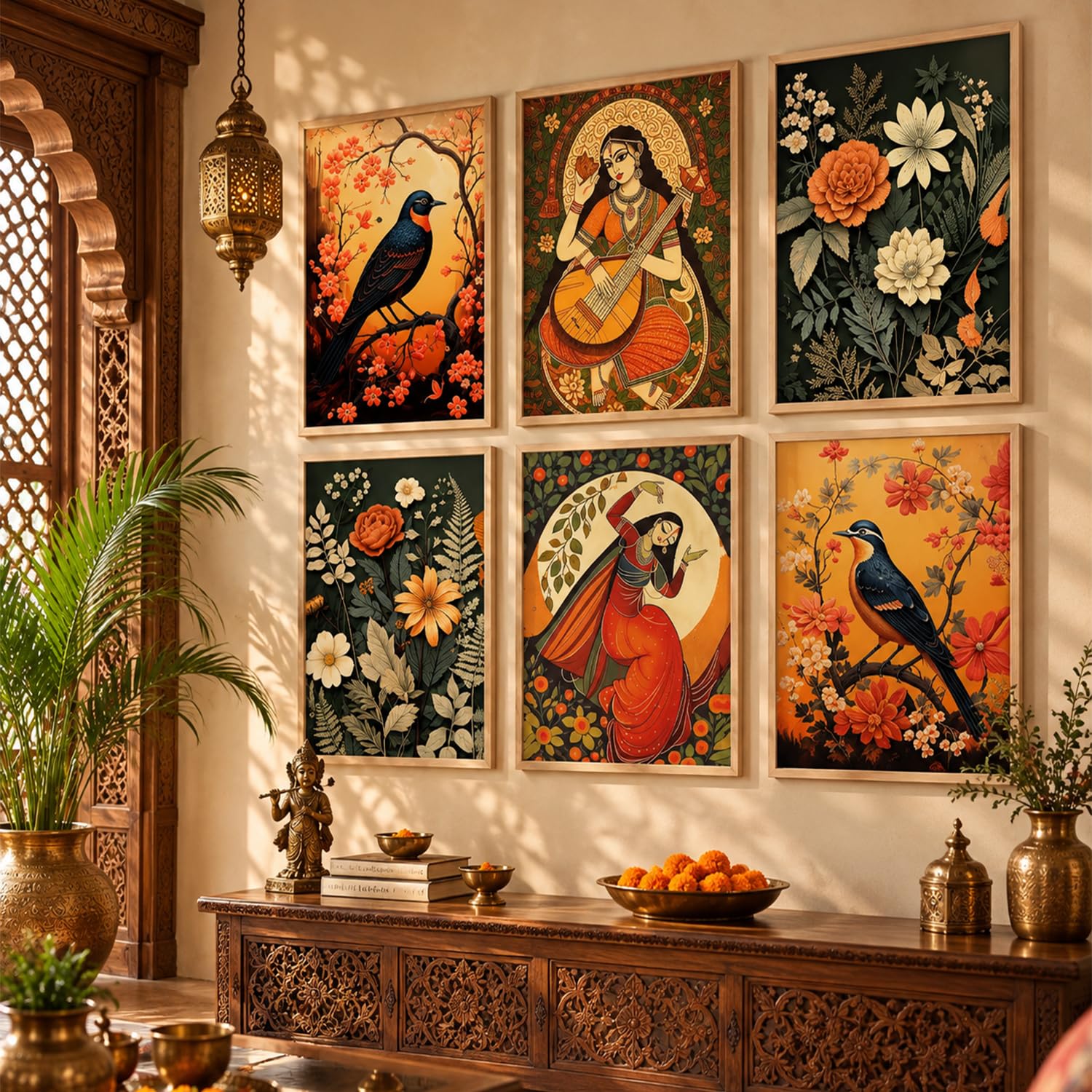 Kotart Madhubani Wall Art - Framed Paintings -15 Kotart Madhubani Wall Art - Framed Paintings -15