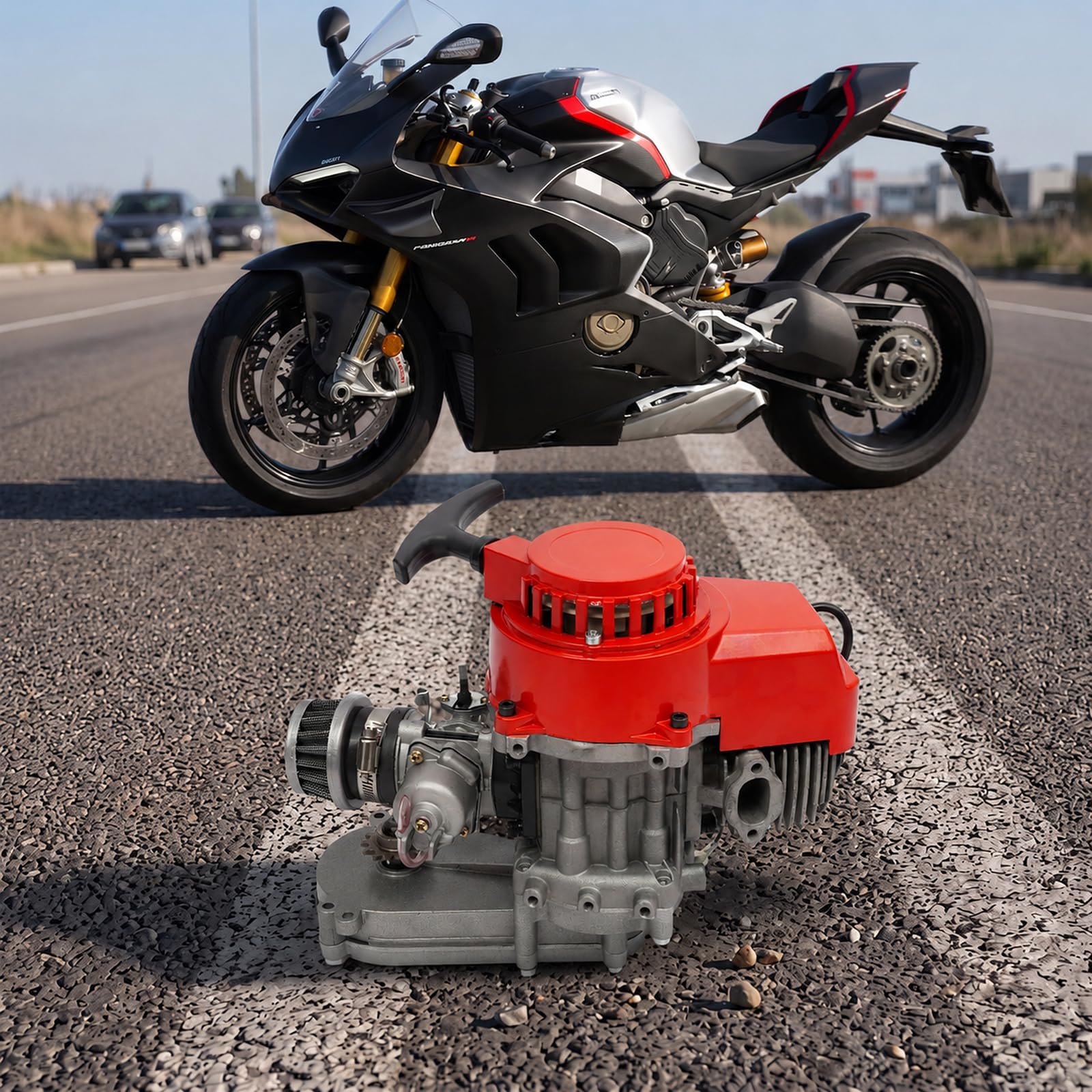 2 temps Moteur de moto 3CV Moteur Pocket Bike 49cc