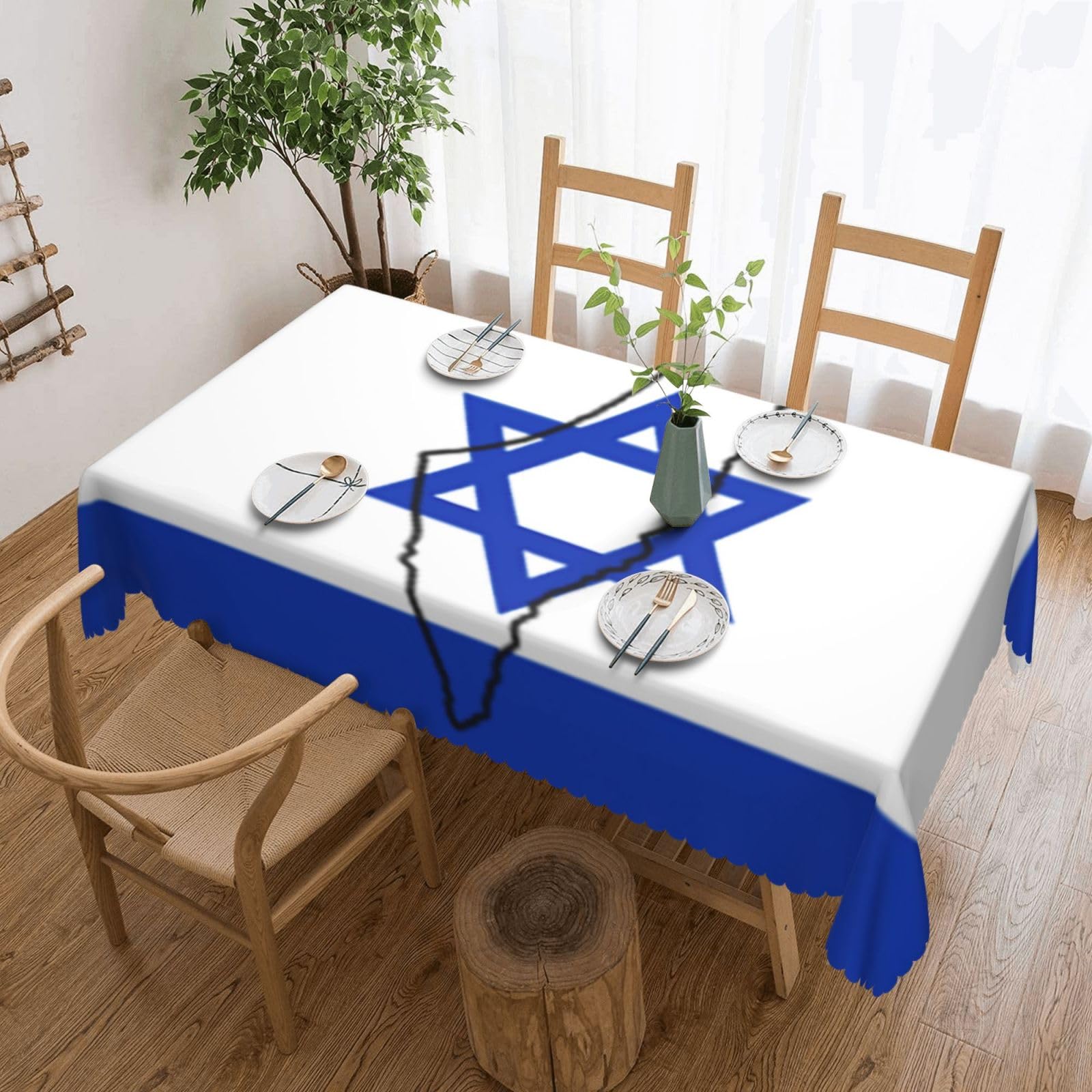 SMAZDFXX Israel Flag Israeli National Flags 54 x 72in Table Cloth,Polyester Rectangle Tablecloth for Kitchen Dining