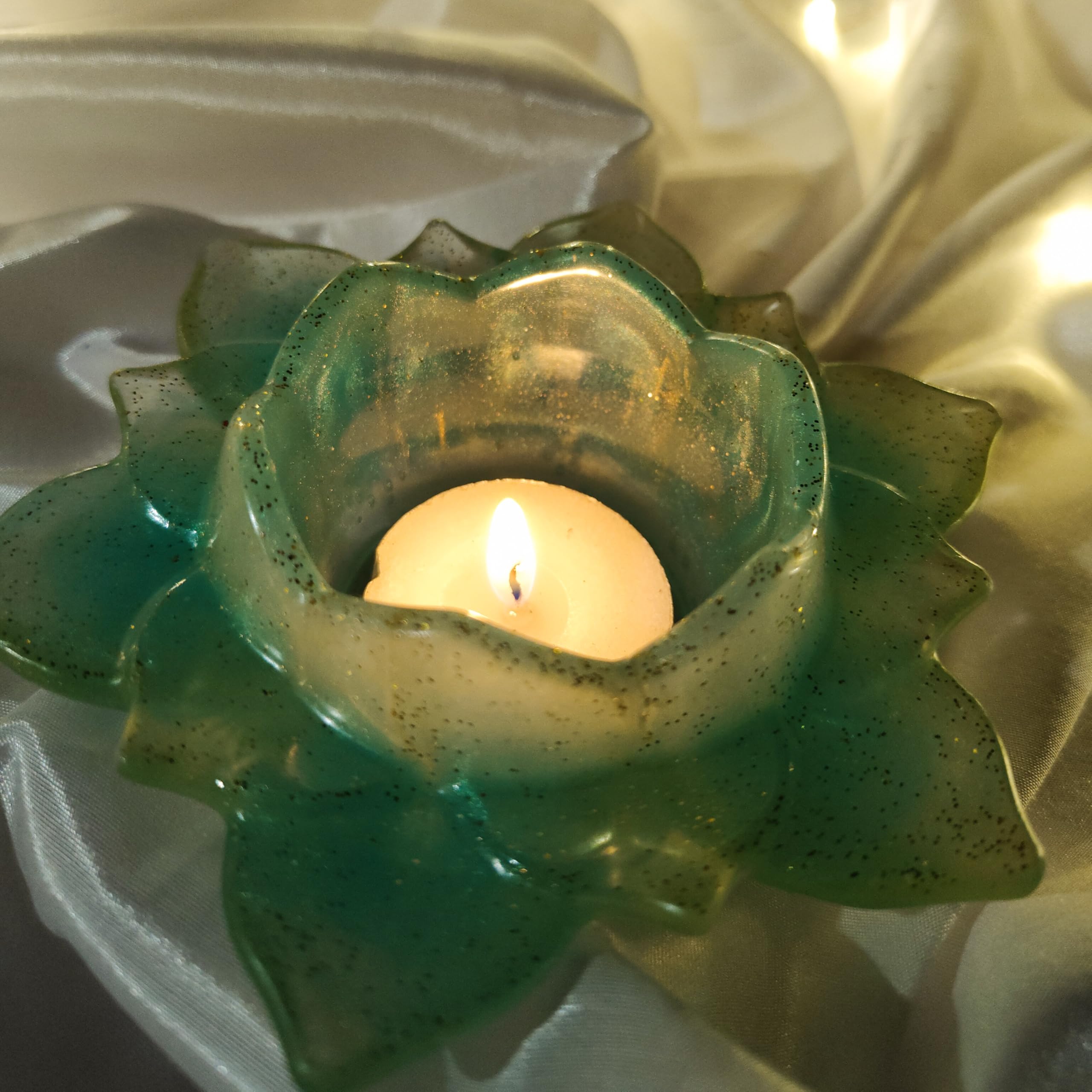 Decorative Pink, Golden and Green transperant Candle Holder for Navratri and Diwali Festival | Tealight Holder | 1 Pair (Green and Golden) (B0DDJBPZWL) Amazon Price History, Amazon Price Tracker