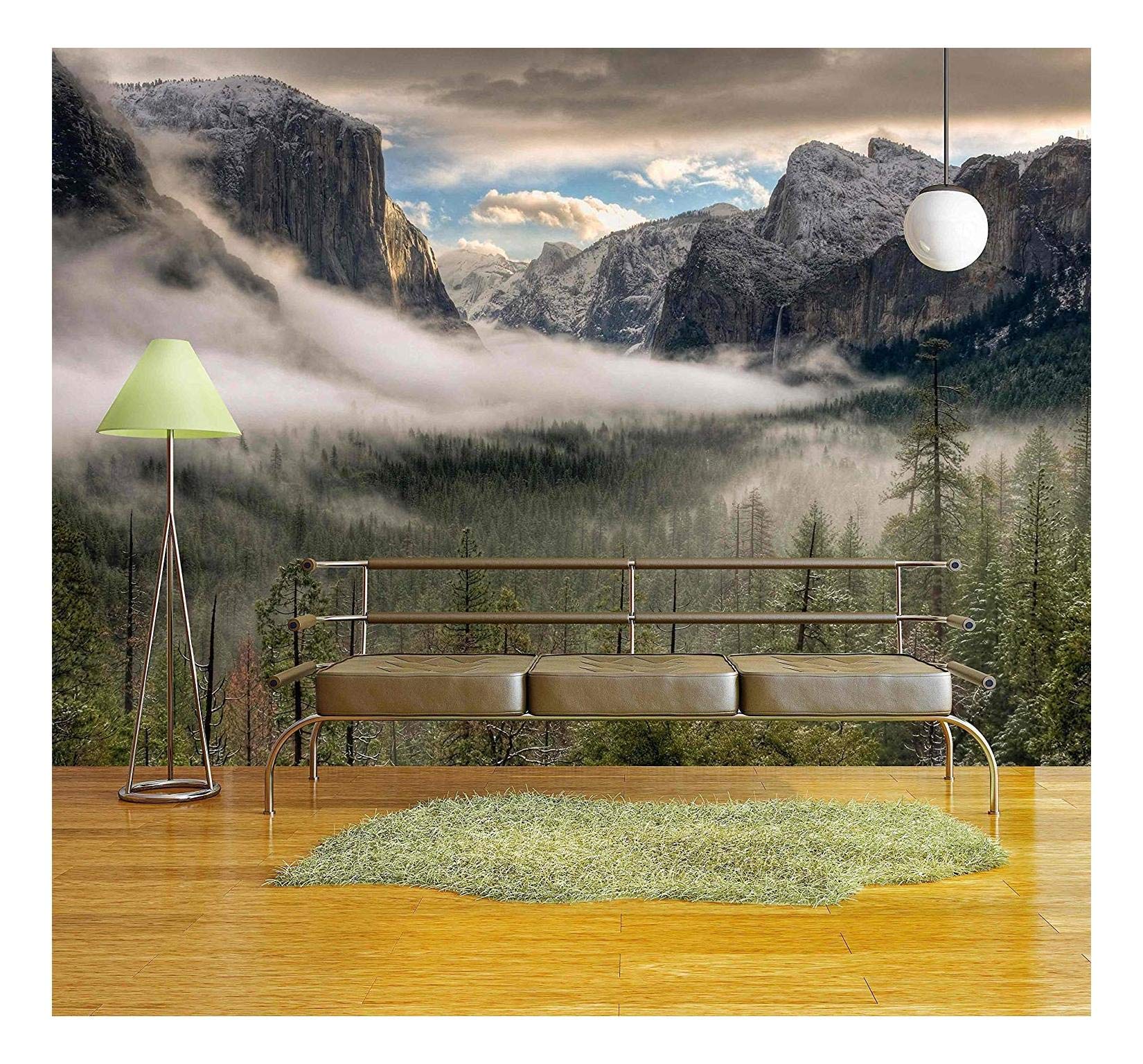 wall26The Sun Peaks Over The Sierras for Its First Glimpse of The Yosemite Valley. - Removable Wall Mural | Self-Adhesive Large Wallpaper - 100x144 inches