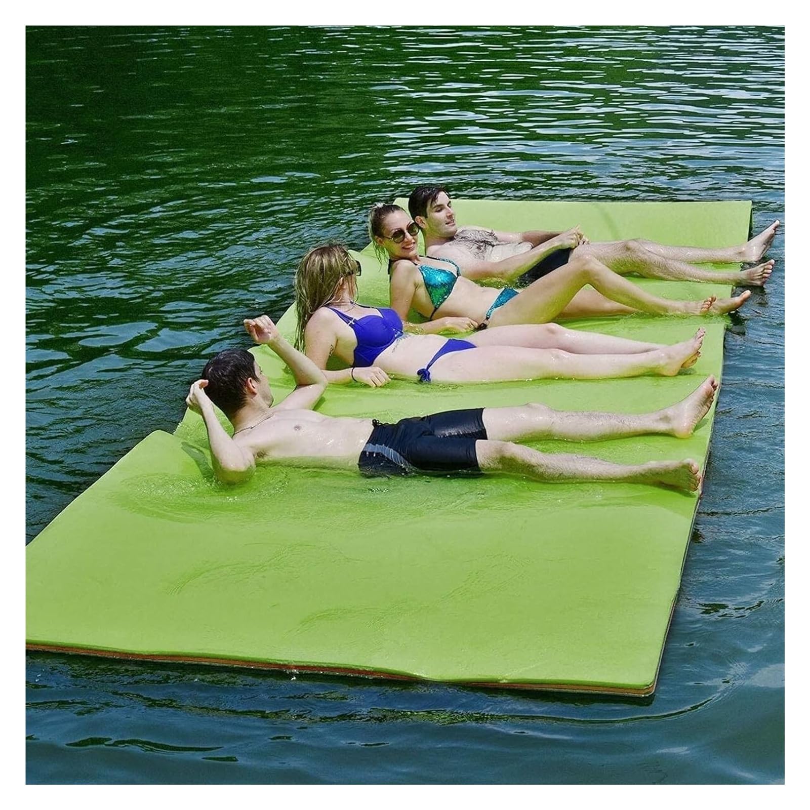 Materasso galleggiante per acqua in schiuma, per relax e svago, ideale per feste in piscina per animali domestici, 2,7 m x 1,3 m x 3,3 cm, colore: verde