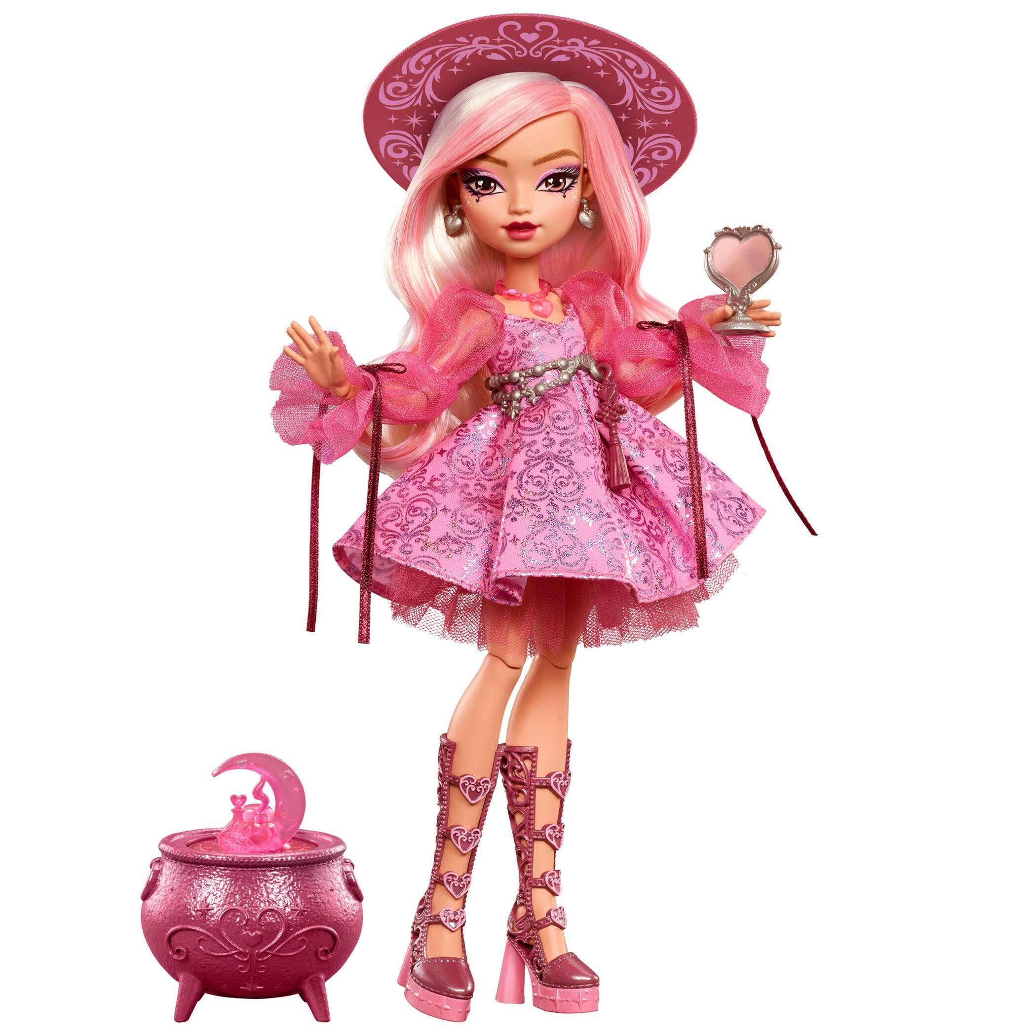 Monster High Doll, Moonspell Magic Carina Song The Love Witch with Cauldron Surprise & Accessories like Mirror & Spellbook, JNM26