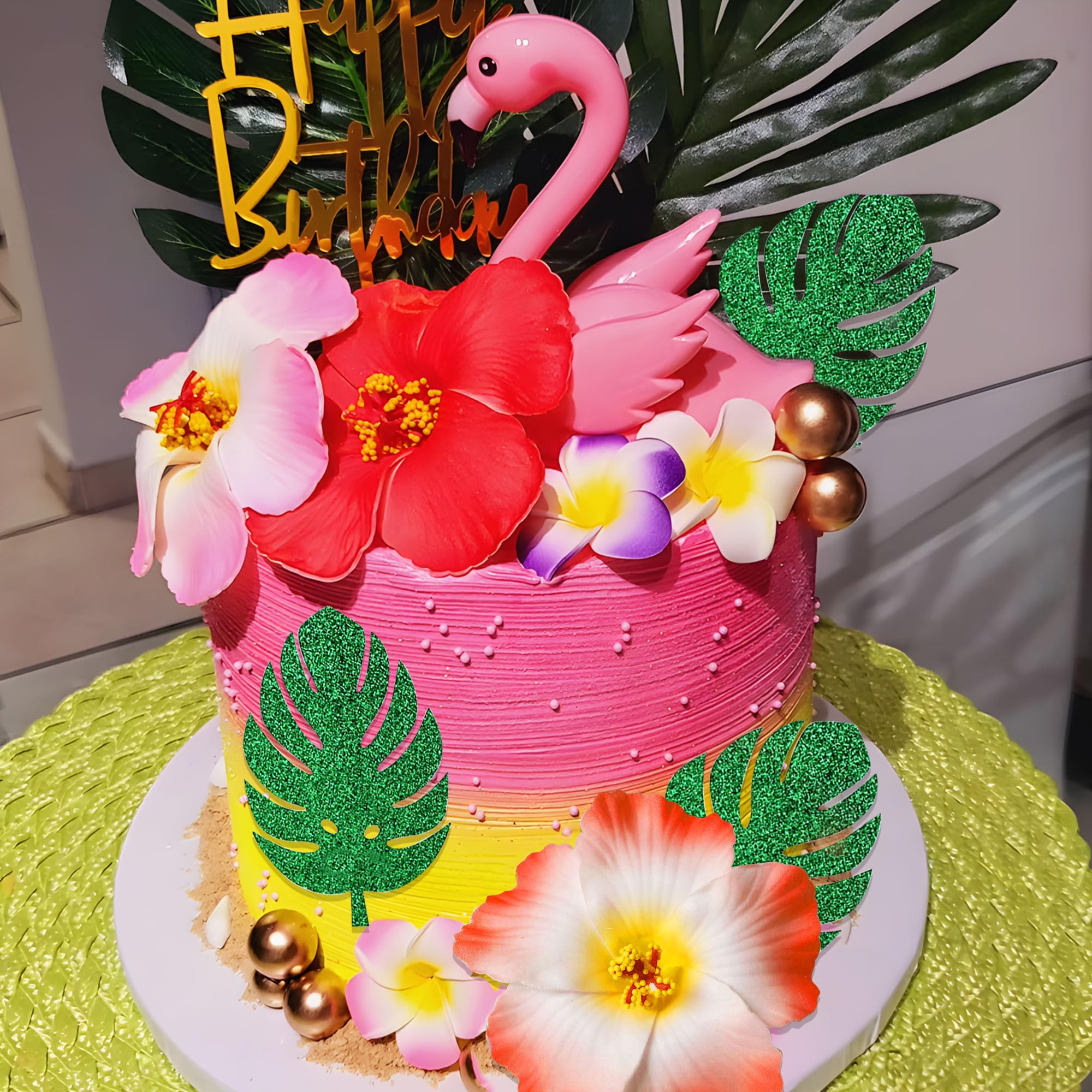 Topper Per Torta Hawaiana Gyufise 1Pz Cake Topper Buon Compleanno Tropicale  Hawaiano Luau Torta Hawaiana Topper, image size:2000x2000