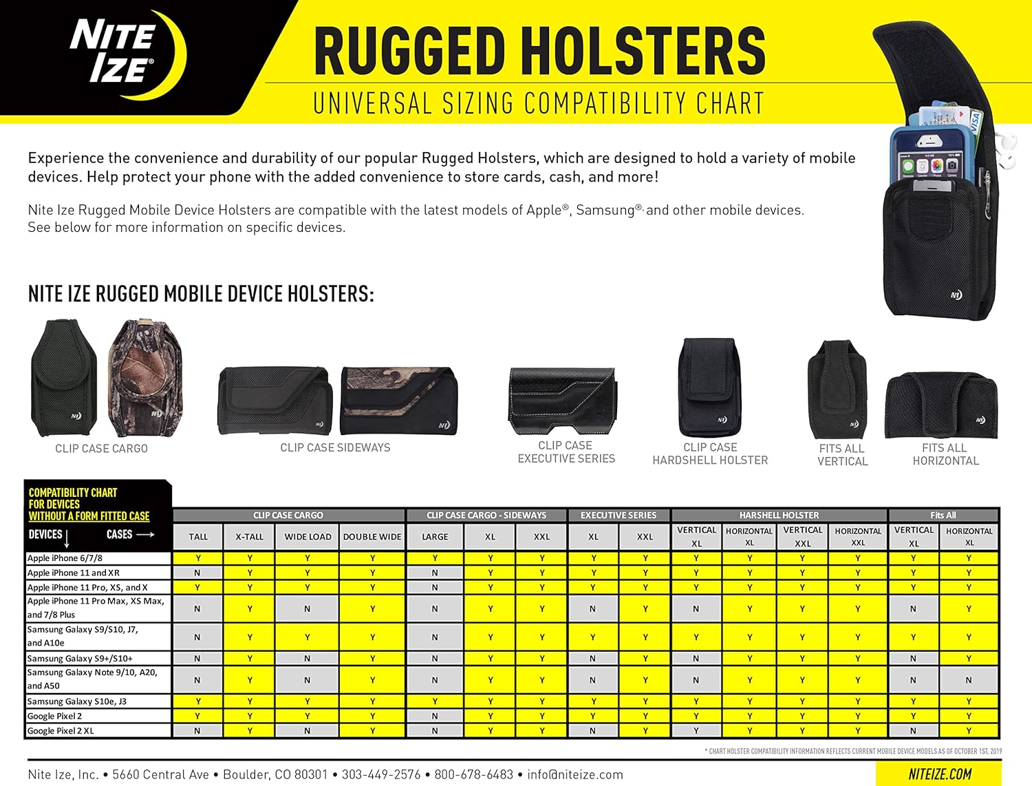 Nite Ize Clip Case Sideways Black XL Rugged Nylon Phone Holster (2-Pack) - Image 6