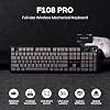 Teclado gamer inalámbrico EPOMAKER X Aula F108 PRO con pantalla, batería de 8000mAh, 104 teclas intercambiables y programables y perilla, retroiluminación RGB, para Mac/PC/Android (degradado negro) 3