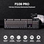Clavier de jeu sans fil EPOMAKER X Aula F108 PRO avec écran, batterie de 8000mAh, 104 touches hot-swappable et programmables et bouton, rétroéclairage RGB, pour Mac/PC/Android (Dégradé noir)
