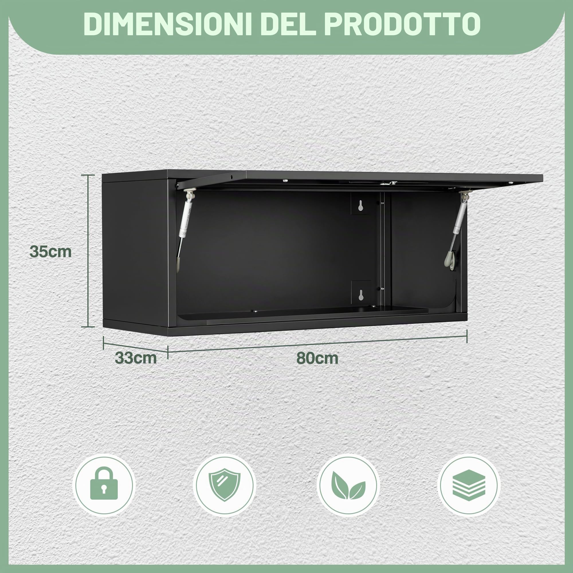 Sightlife Armadietto per attrezzi in metallo con serratura 32 x 80 x 35
