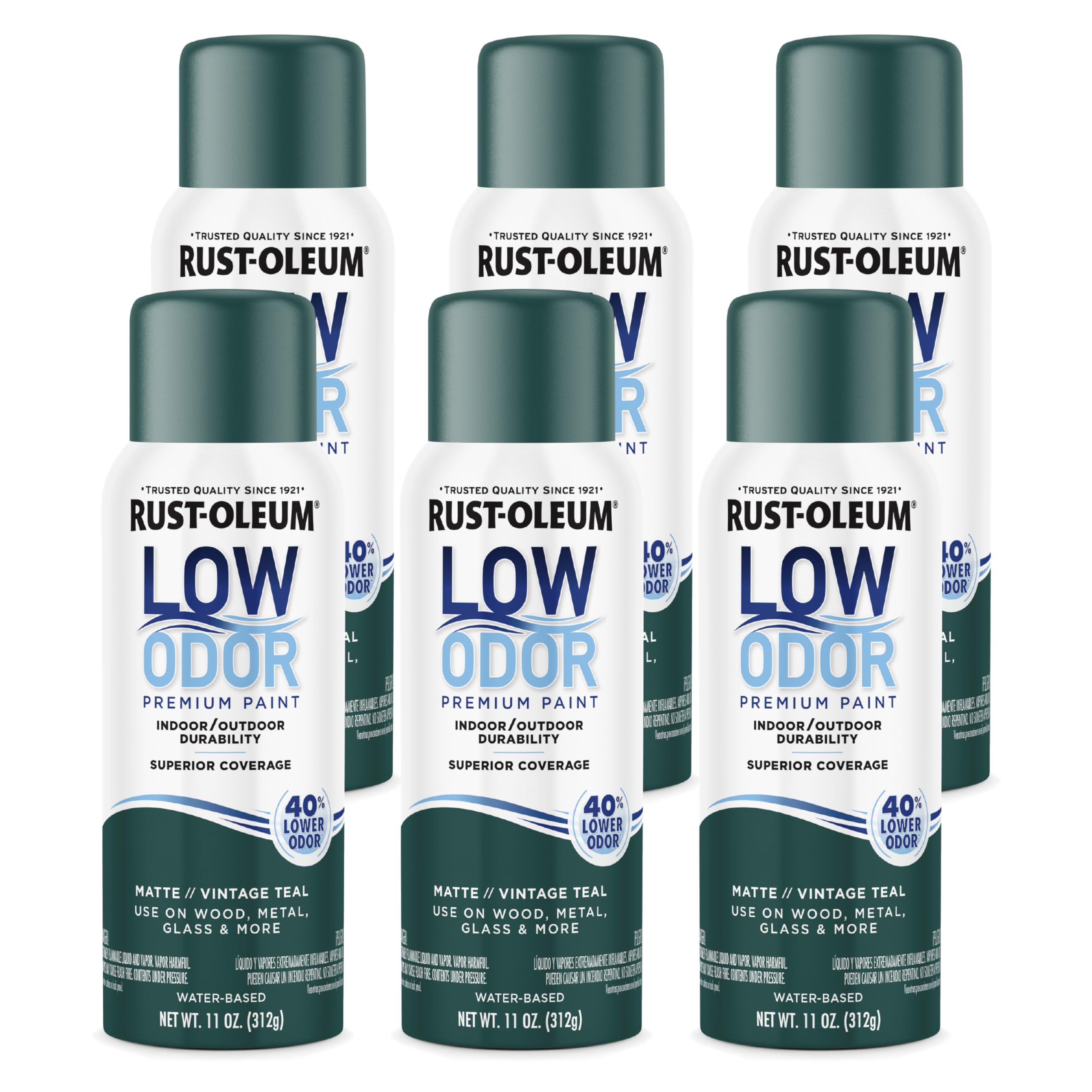 Rust-Oleum Low Odor Premium Spray Paint, Matte Vintage Teal