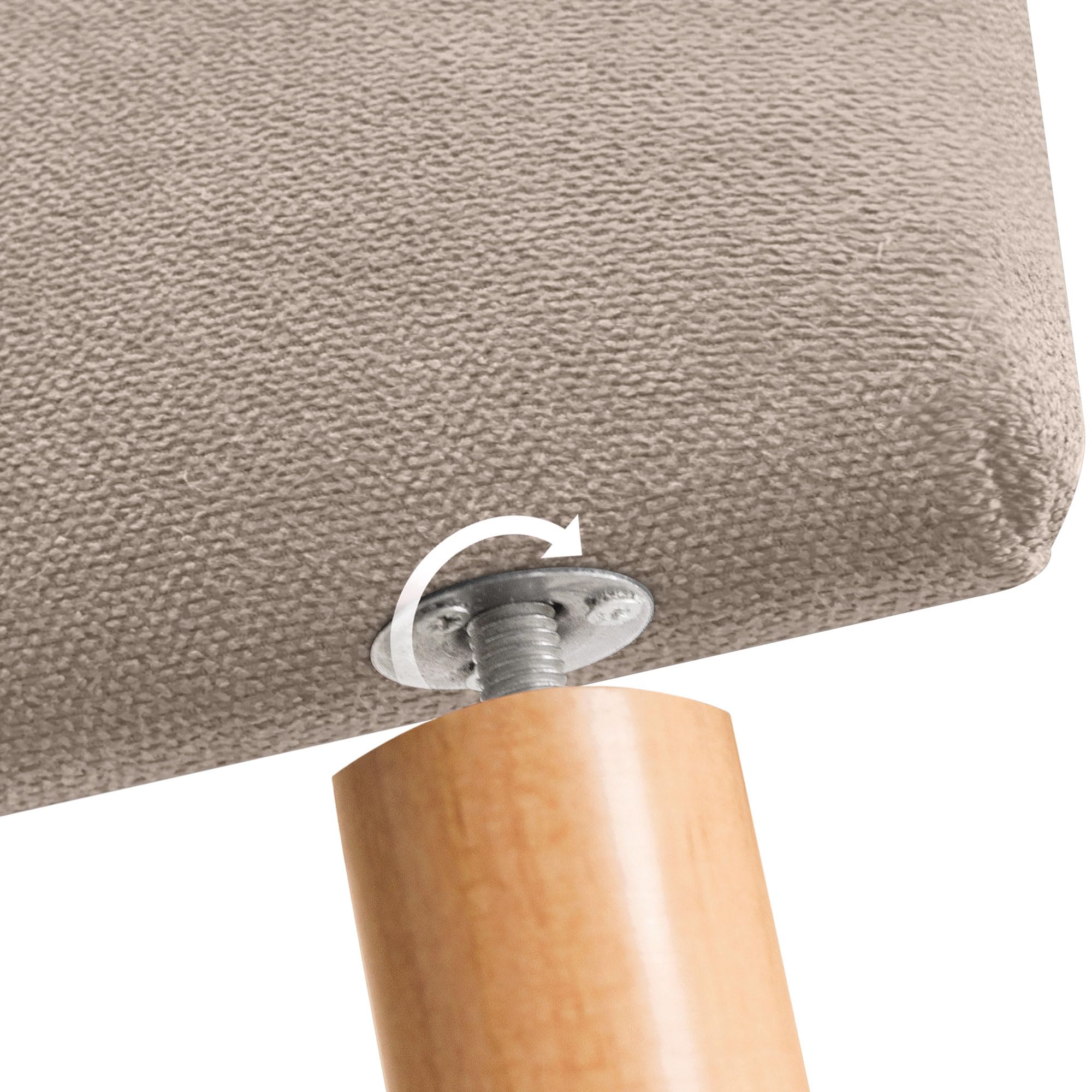 DHOME Tête de Lit Capitonnée Unie en Tissu Aqualine avec Pieds Hauteur 70CM Épaisseur 4cm et 8cm pour Mur Acoustique Têtes de Lit Tête Absorbante Lit Chambre (Tissu Beige, 150cm, Épaisseur 4cm)