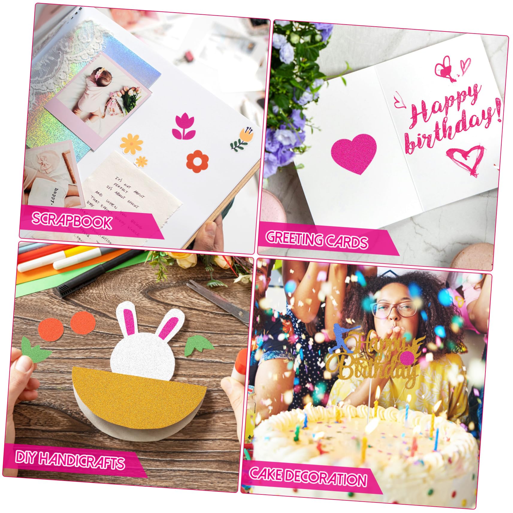Glitter Cardstock 60 Fogli, Cartoncino 250g, Misto | Resistente allo Strappo, Facile da Piegare, Effetto Glitter, Resistenza allo Sbiadimento Colore Casuale