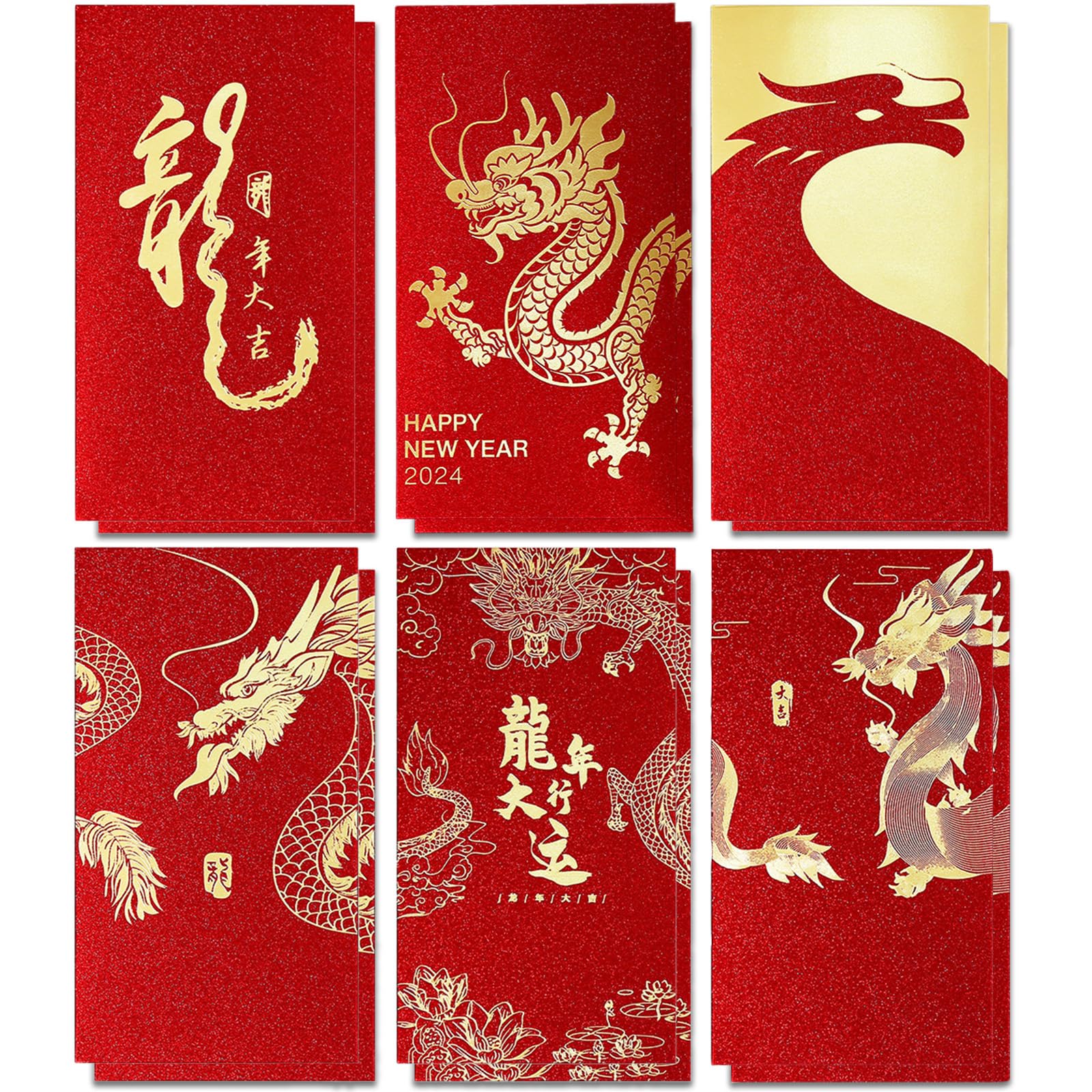 お年玉袋 龍 ポチ袋 お年玉 辰年 12枚入6柄 2024 干支 ぽち袋 Amazon | お年玉袋 龍 ポチ袋 お年玉 辰年 12枚入6柄 2024 干支
