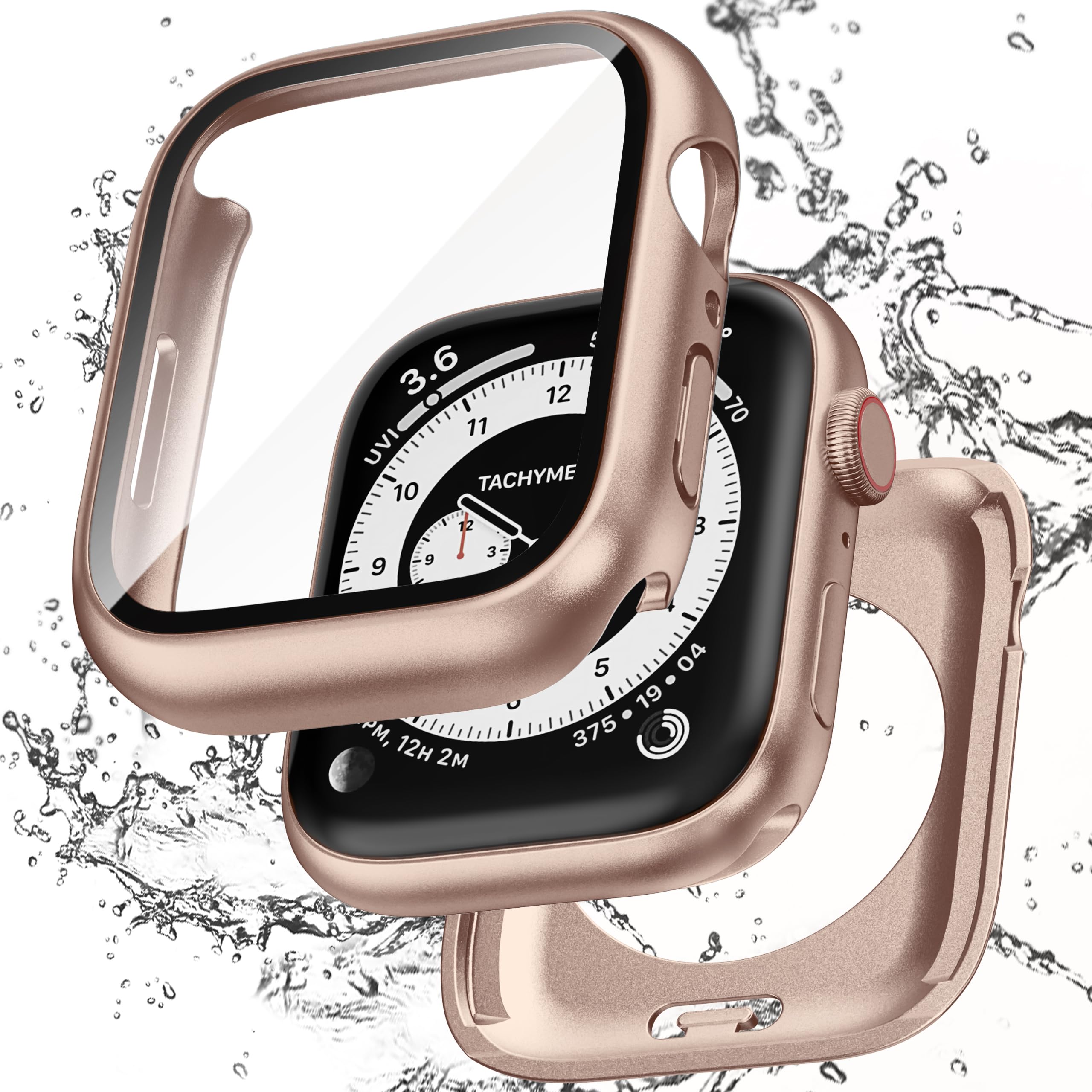 Zumyzu 2 in 1 Waterproof Case Compatible with Apple Watch 40mm Series 6/5/4/SE with Tempered Glass Screen Protector, Full Coverage Bumper Cover for