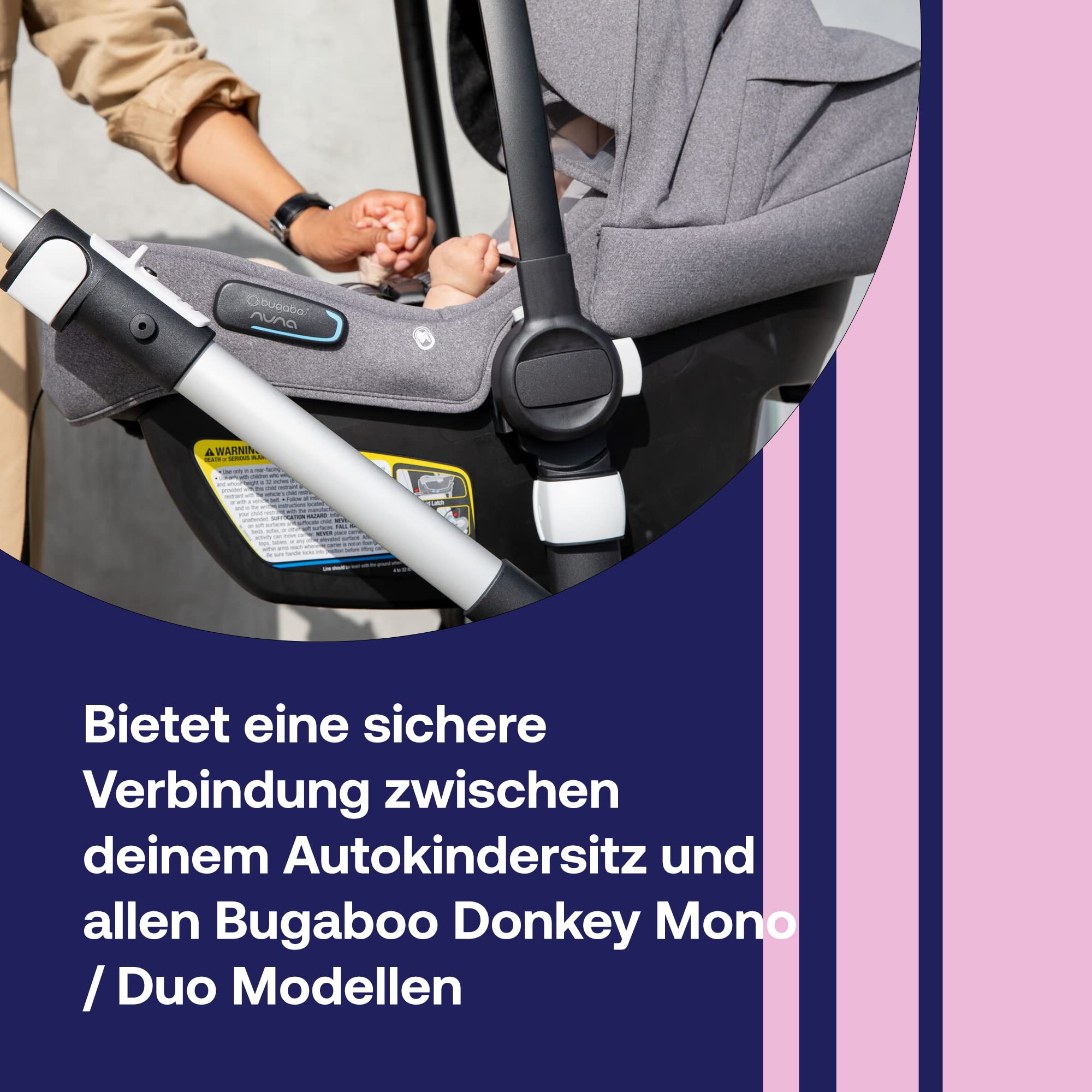 Bugaboo Autokindersitz-Adapter Donkey Kinderwagen Mono Konfiguration Click-and-Go-System Schwarz