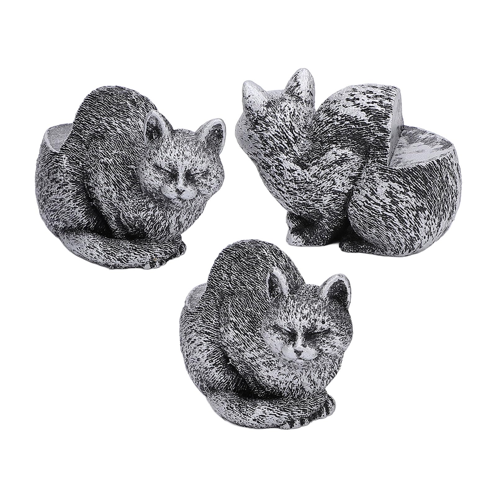 Pssopp 3Pcs Animal Figures Plant Pot Feet, Robust Resin Material Creative Design Multifunctional Flower Pot Feet for Gardens Greenhouses(Sleeping Cat) (Sleepy Cat)