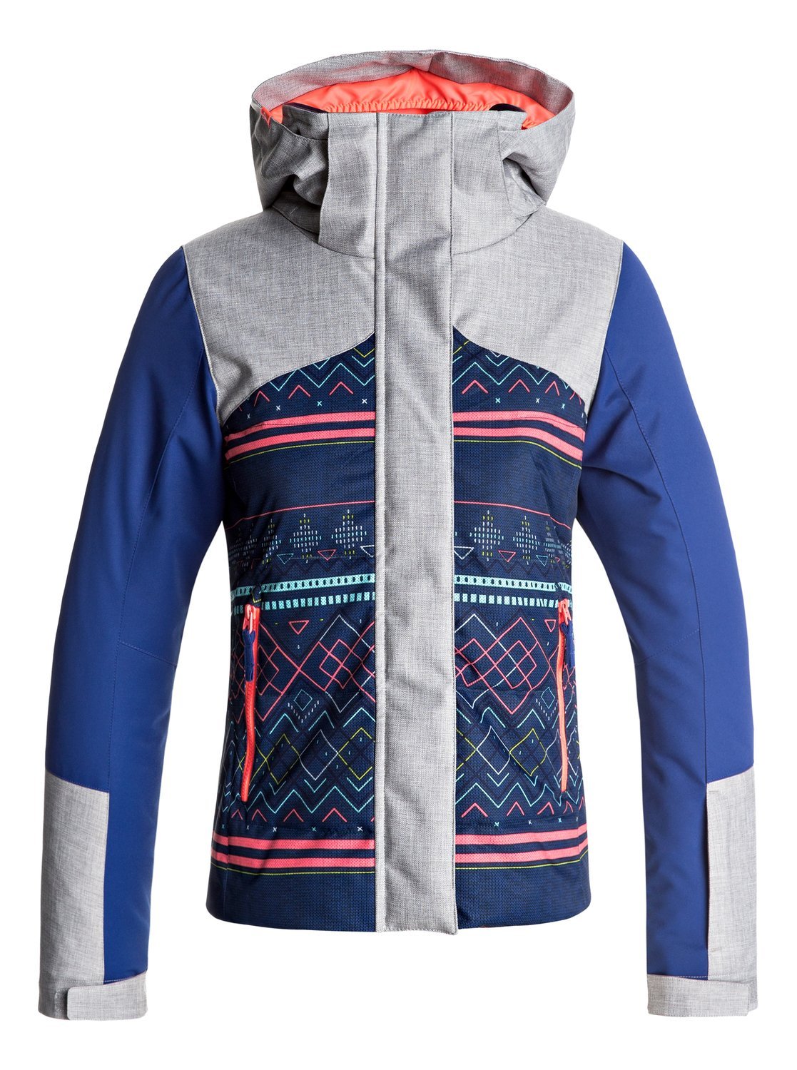 Roxy Big Flicker Girl Snow Jacket, Sodalite Blue_Asta Fairisle, 10/Medium