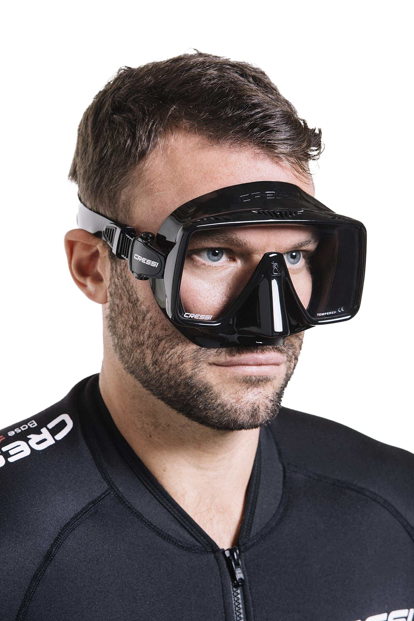 Cressi SF1 Tauchmaske quadratisch, rahmenlose Tauchermaske für Erwachsene | Rahmenlose Tauchmaske, Taucherbrille Erwachsene, für Sehstärke-Gläser geeignet, Taucherbrille breites Gesicht, Freitauchen