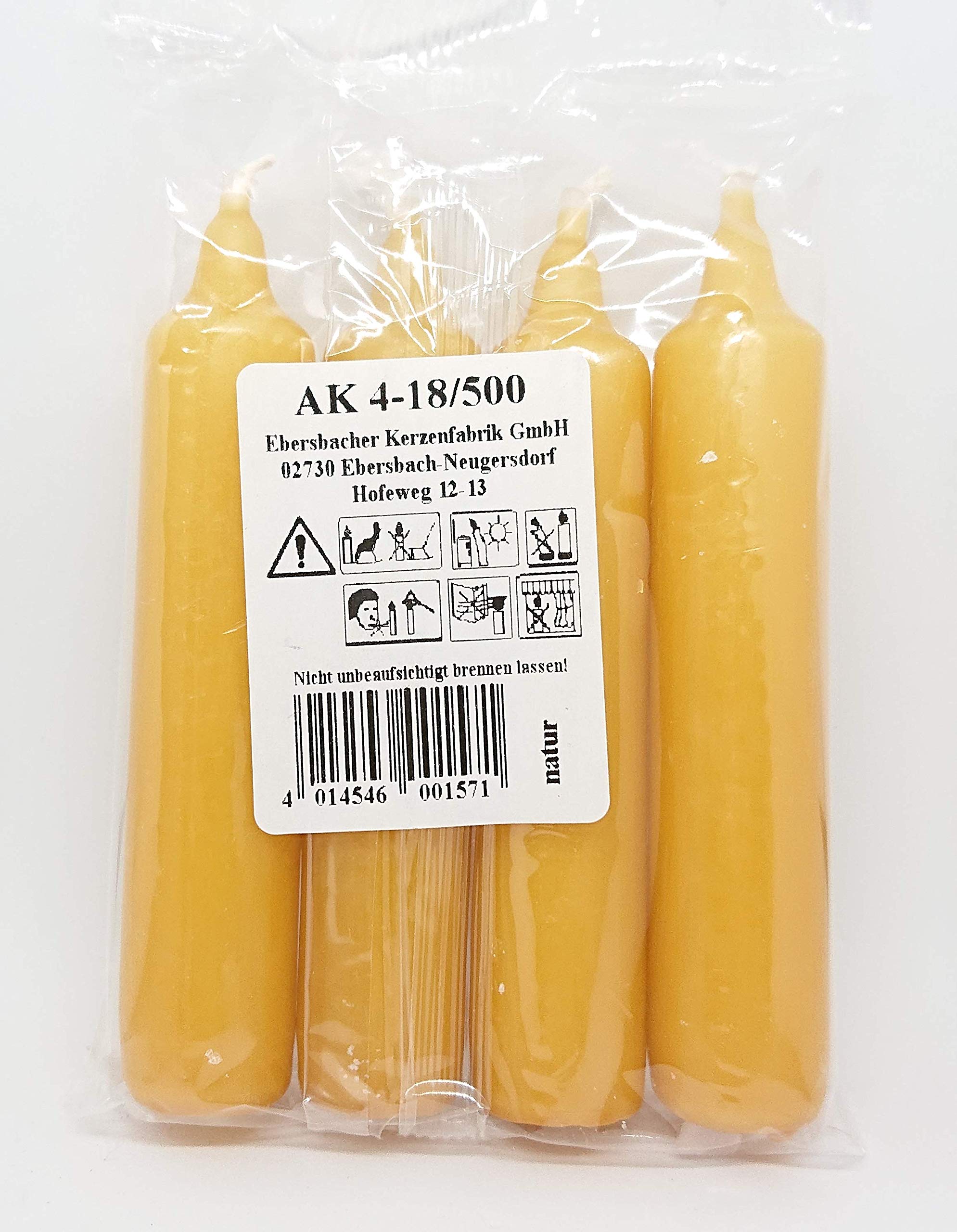 Sparpackung 25 x 4 Kerzen Adventskerzen natur Größe 20x105mm AK 4-18/500 Baumkerzenapog-Versand