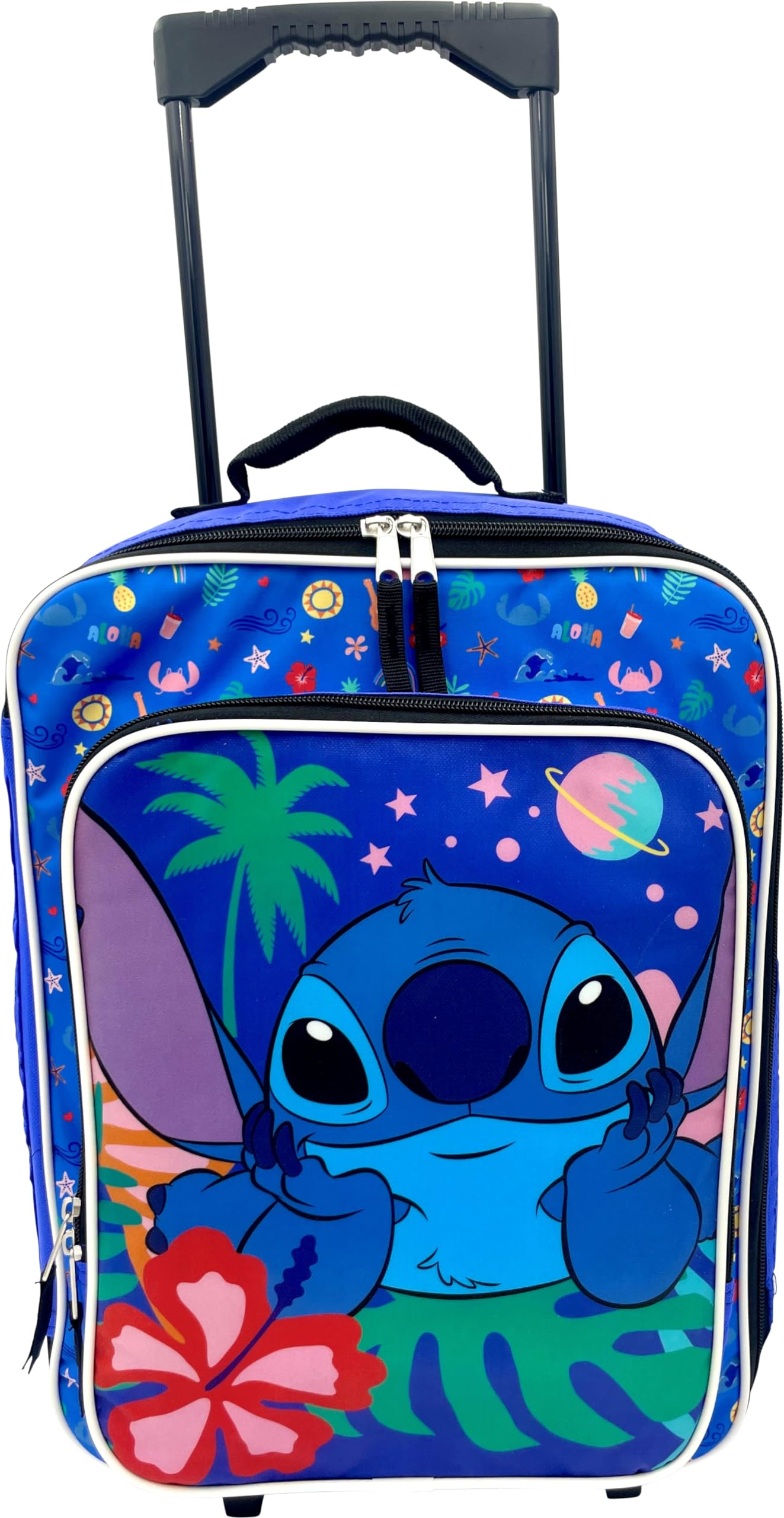 Fast Forward Kid's License 16" Soft Side Wheeled Pilot Case- Rolling Luggage (Stitch)