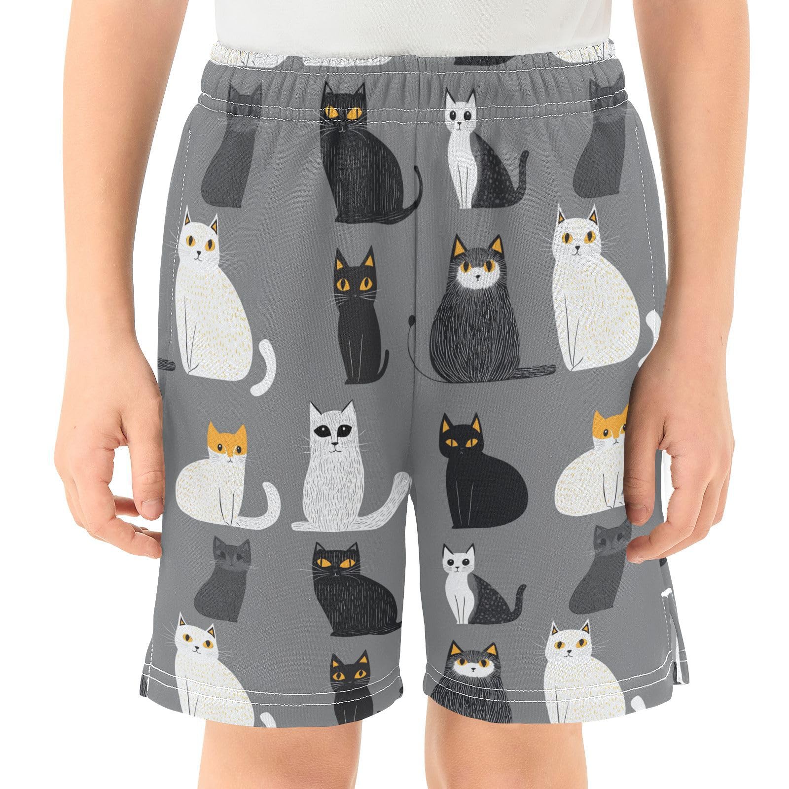 Athletic Shorts Boys with Pockets Running Short Pants L Art Singapuracats