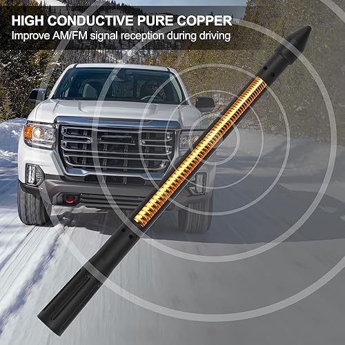 Miniatura 10 de KSaAuto Antena corta en espiral de 7 pulgadas para GM Chevy Silverado 1500 2500 3500 HD Avalanche Traverse Equinox GMC Sierra 1500 2500 3500 Denali