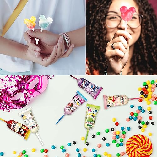 Miniatura 7 de Paletas mágicas de Mickey y Minnie Mouse, perfectas para fiestas de cumpleaños temáticas de Disney. Incluye 6 sabores y 6 piezas de deliciosos