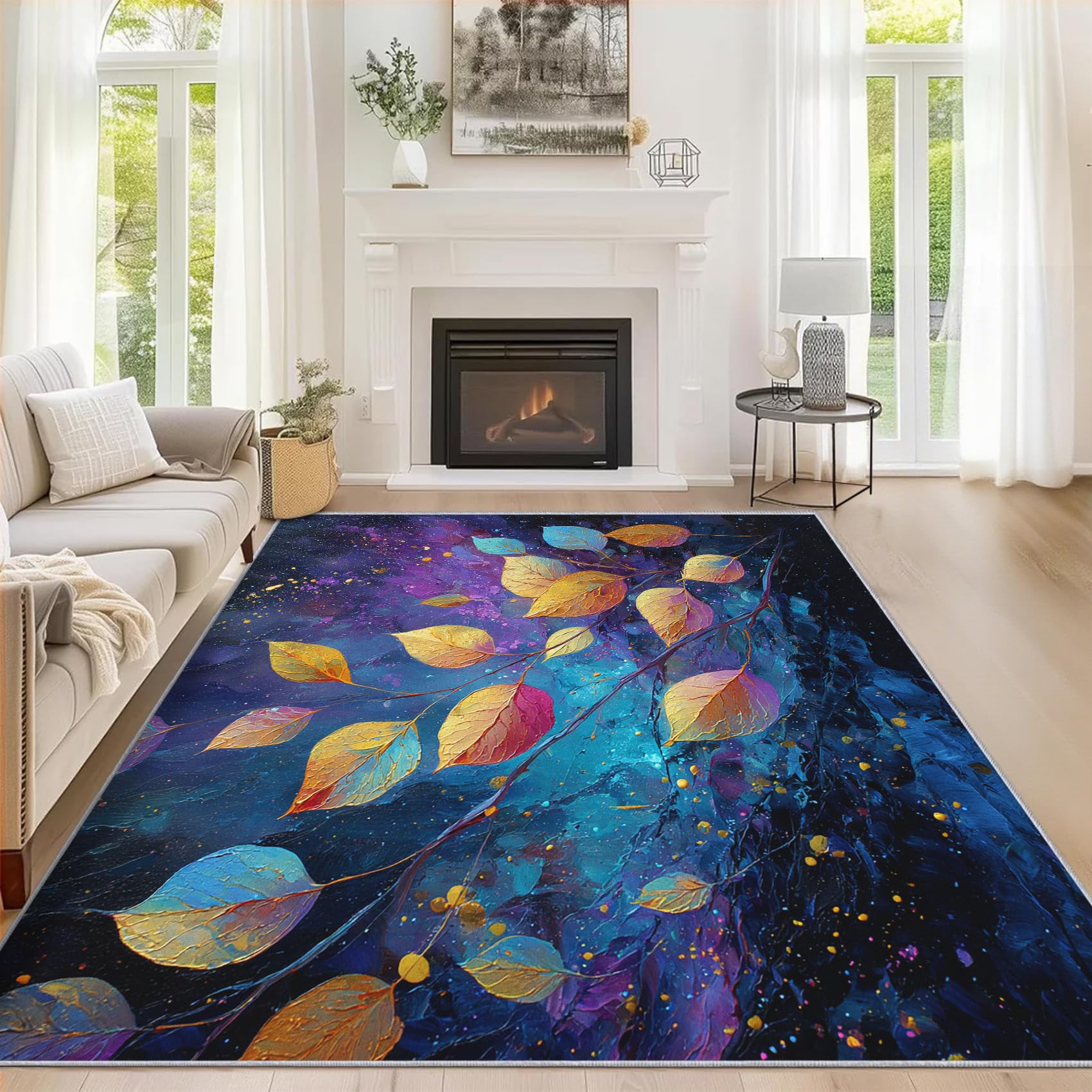 Tapis salon 240x340 lavable en machine grand tapis antidérapant