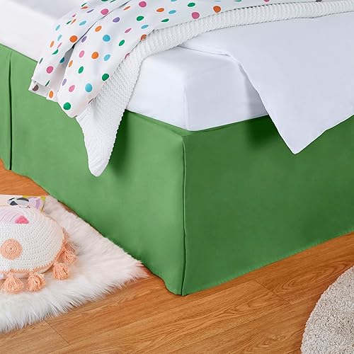 Tienda Basics Falda de cama plisada ligera para niños, tamaño individual, color naranja brillante