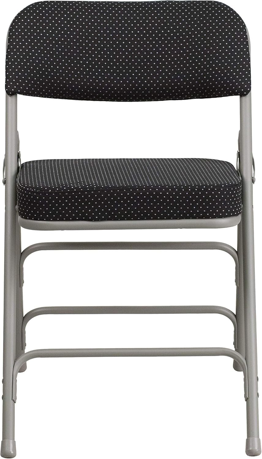 Flash Furniture (Pack of 4) HERCULES Series Premium Curved Triple Braced & Double Hinged Black Pin-Dot Fabric Metal Folding Chair