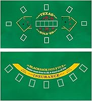 Vista 1 de Mesa de póquer de doble cara y mini fieltro de Blackjack Casino Práctico, ahorro de espacio, 36 x 18 pulgadas, tapete de mesa enrollable de juego