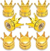 Vista 37 de 4 piezas tapas de vástago de válvula de neumático con corona, con anillo de goma, tapa de válvula de aire de neumático de plástico con núcleo