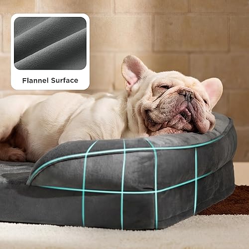 Miniatura 6 de Bedsure Cama ortopédica para perros de tamaño mediano Cama lavable para perros medianos y gatos, impermeable, cómodo sofá para mascotas con funda