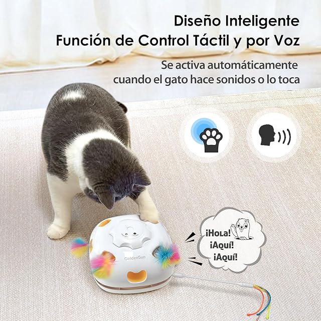 Foto 3 de 7 de GoldenSun Juguetes Interactivos para Gatos, Juguete Automático 4 en 1 con Escondite, Golpea al Topo