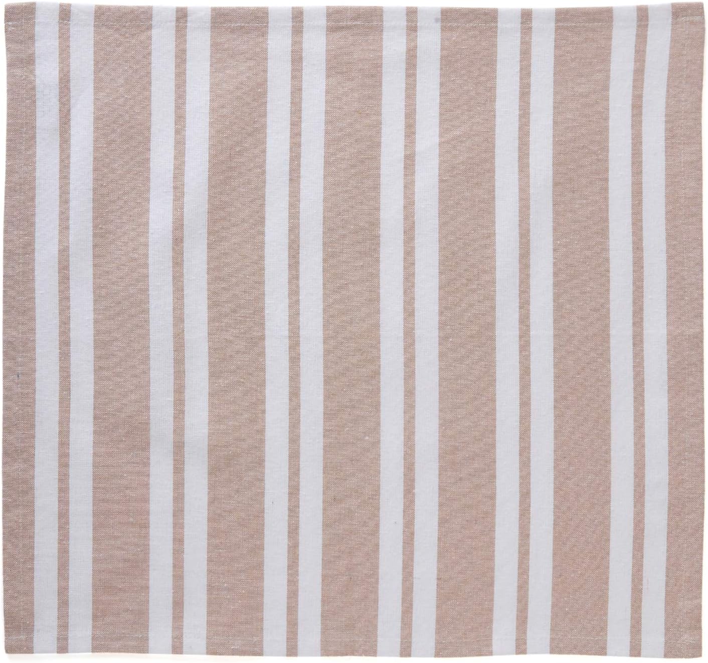 Encasa XO Cotton Cloth Napkins Set of 12, 17"x17", Franca Beige Stripes, 43 x 43 cm (Set of 12) - Image 3