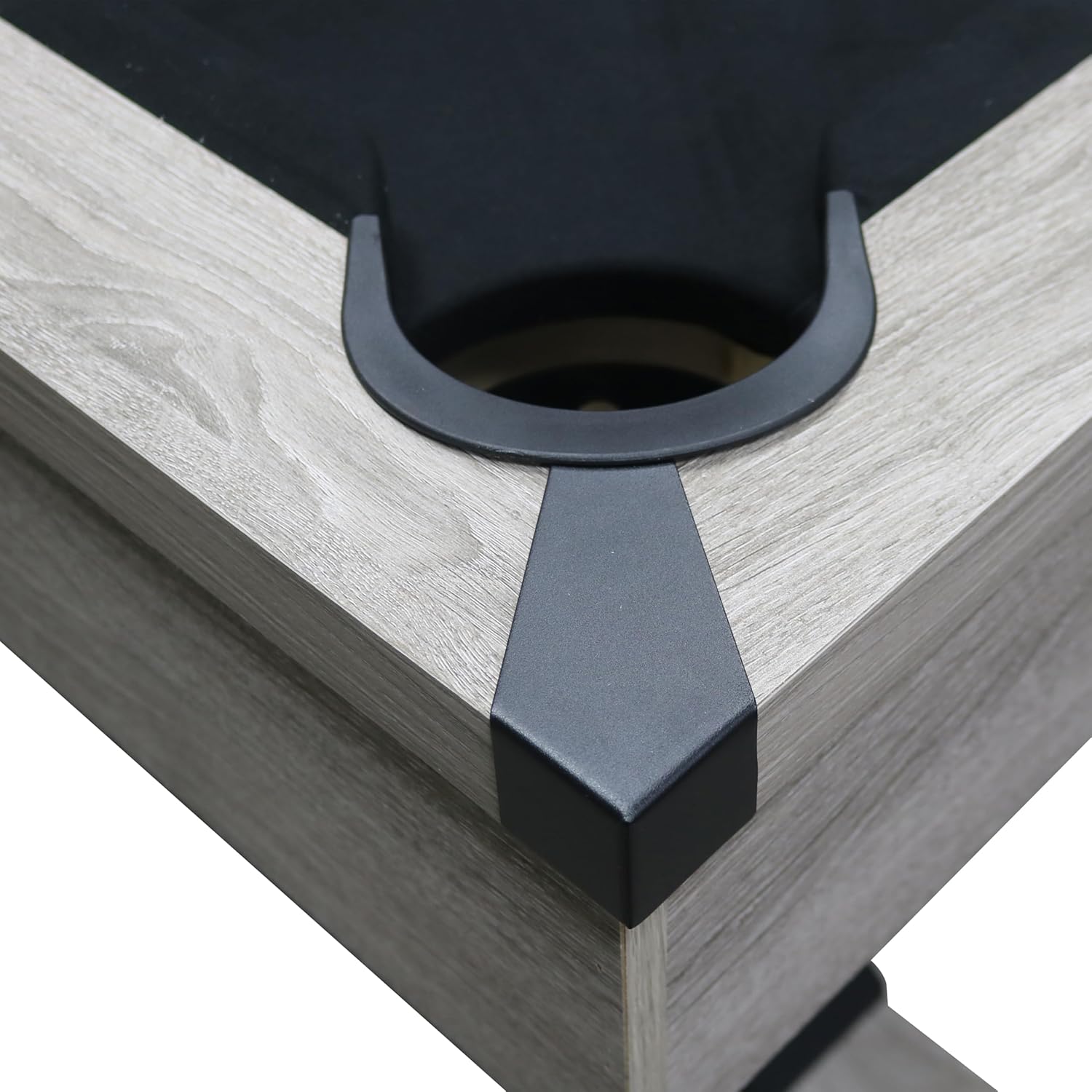 KEIKI 7FT Pool Table with Billiard Balls, Cues, Pool Cue Chalk, Cleaning Brush, X-Legs, Black Cloth, Rustic Grey