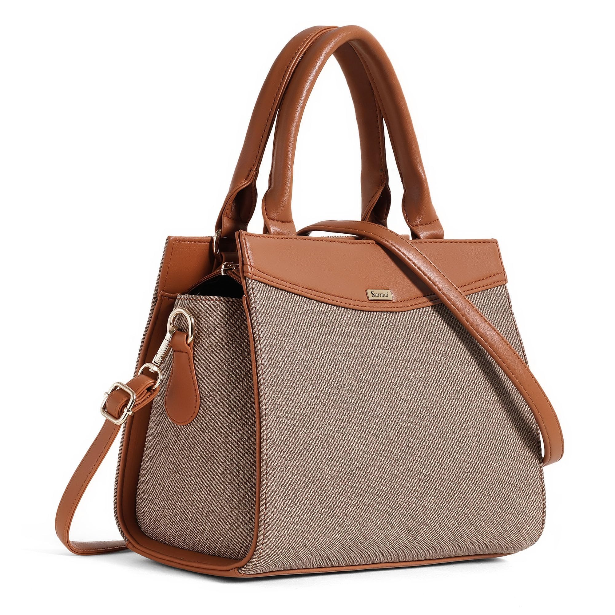 surmai Multi Compartment Denim Design Handbag, Multipurpose handbag with Shoulder Strap-picture-17