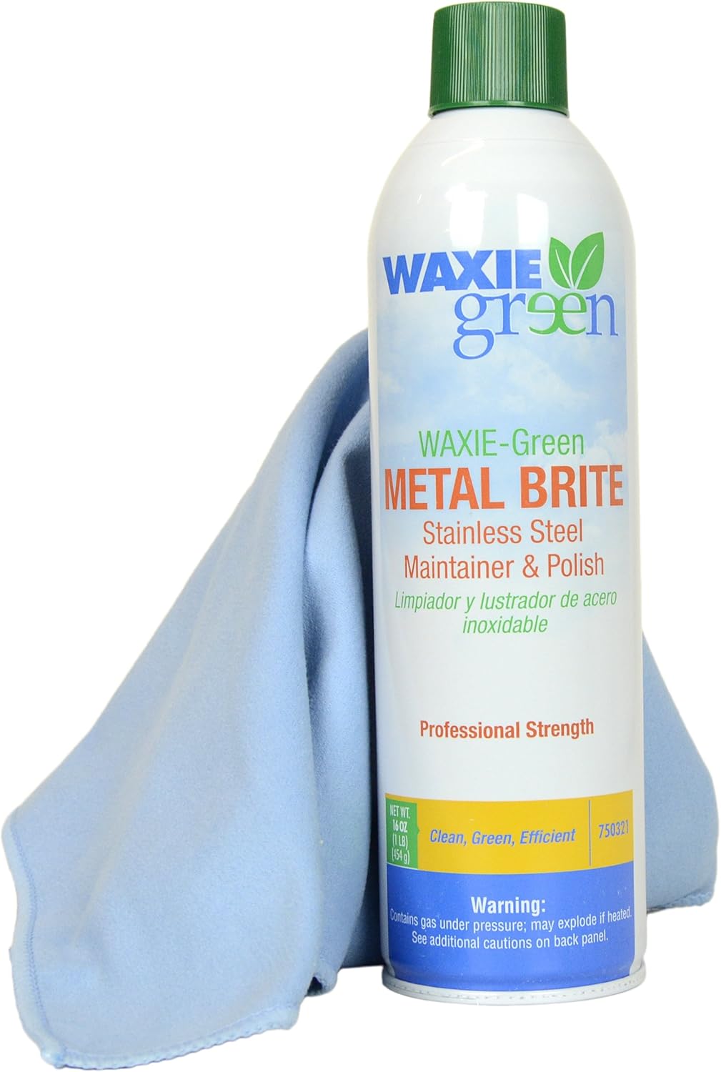 Waxie Green 16 Ounce Metal Brite Polish and One Blue