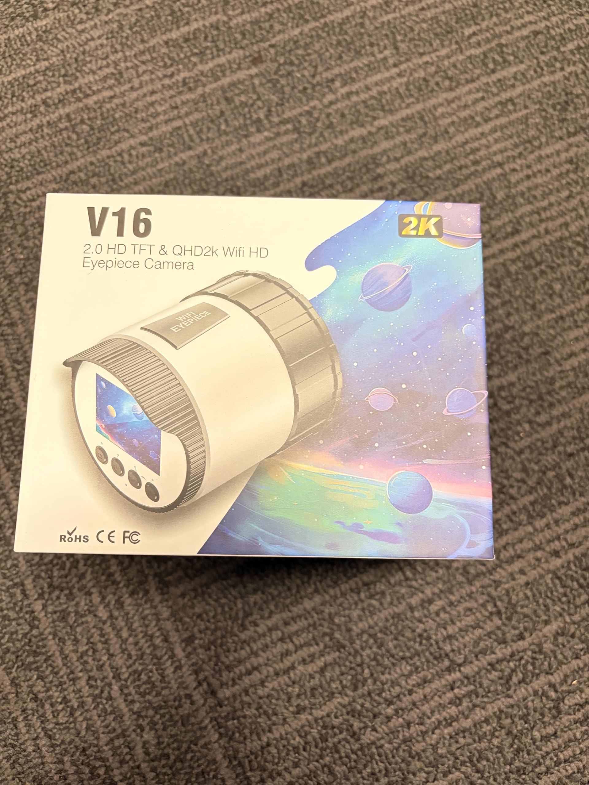 Caméra oculaire électronique WiFi, écran HD 2 Pouces, pour télescopes, Jumelles, etc. avec oculaire de 38 à 73 mm de diamètre – autonomie de 150 Min, Stockage jusqu'à 256 Go (Carte TF Non Incluse)