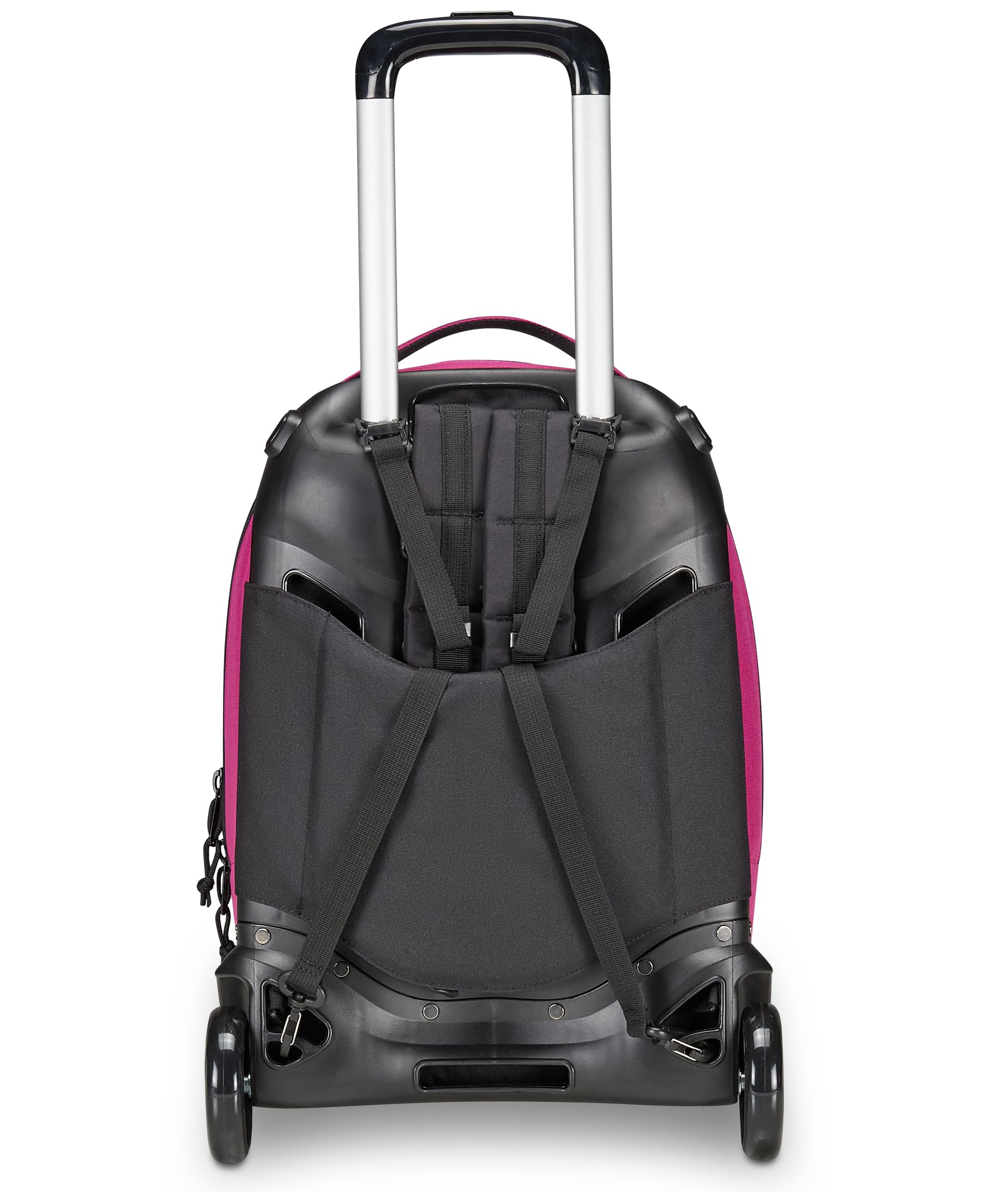 Invicta Trolley Scuola Plug Plain, Fucsia, Multi Uso, Zaino Doppio Scomparto Con Carrello Sganciabile, Tasca PC, Tasca Borraccia e Tasca Con Organizer, Trolley Medie Superiori Viaggio, Ragazza