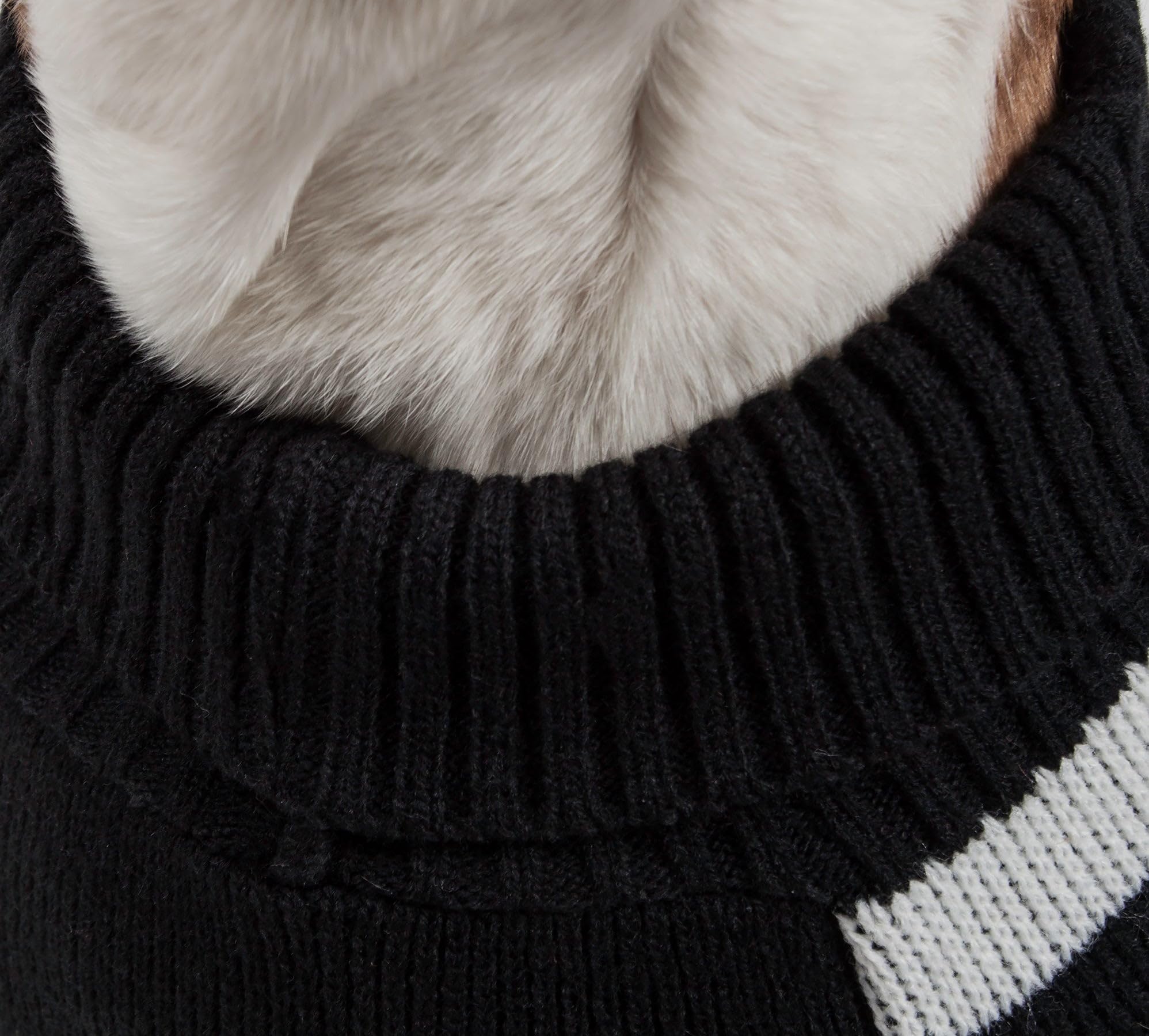 PetLife Chien à Motif à Rayures Mode côtelé col roulé Pull pour Animal Domestique