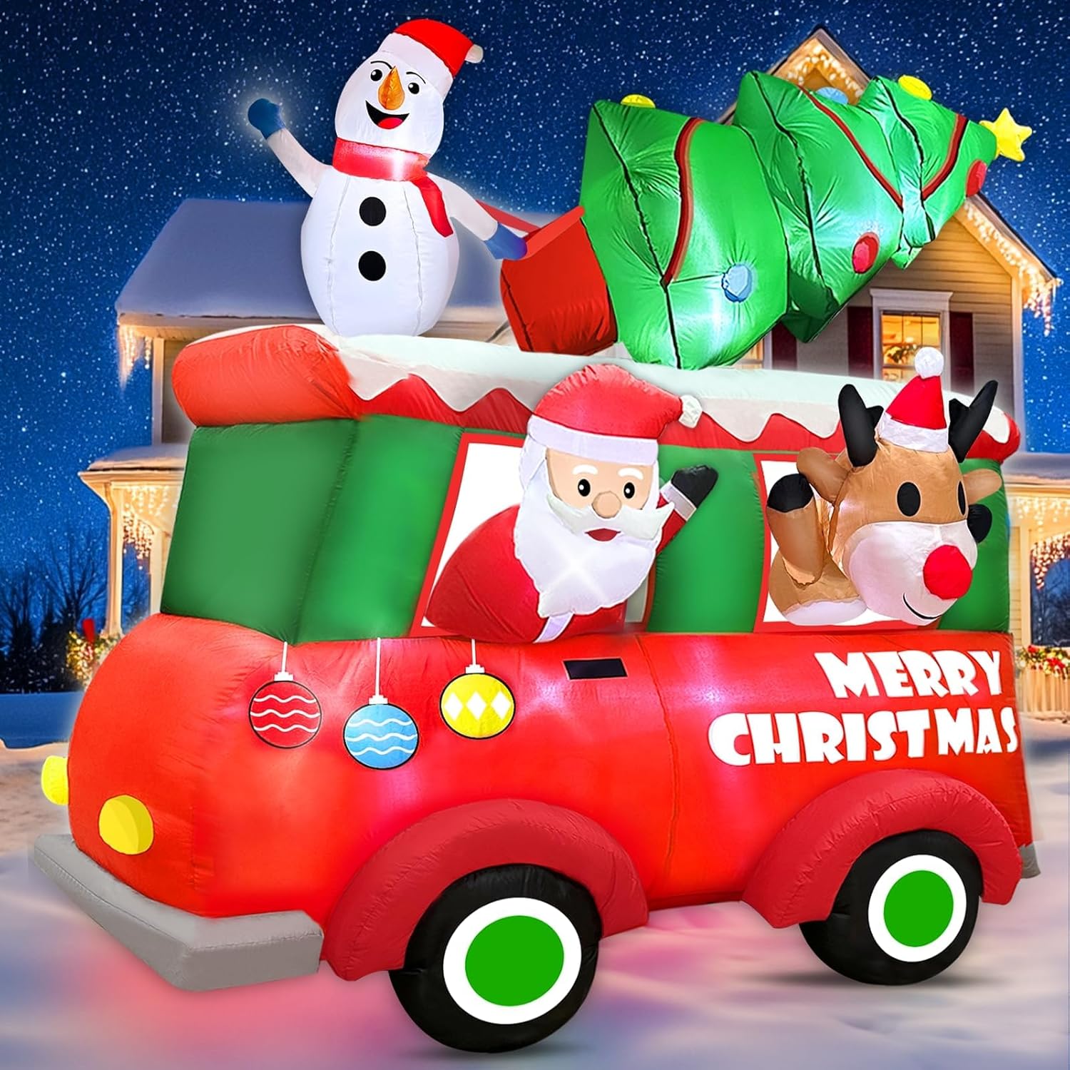 Rotating Snowflake Lights 12 Ft Giant Christmas Inflatables Snowman with Built-in LED Lights Christmas Decorations Outdoor Xmas Blow Up Snowman for Yard Garden Holiday Party Decor