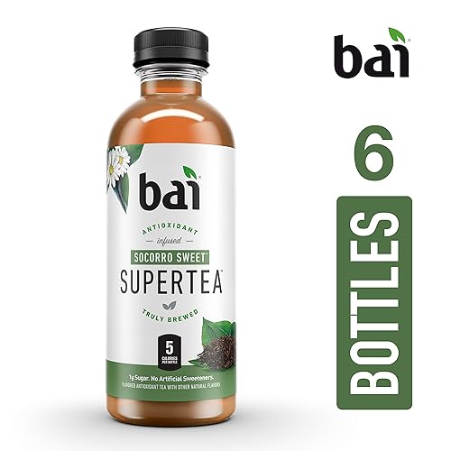 Miniatura 70 de Bai Té helado, Tanzania Lemon, superté con infusión de antioxidantes, elaborado con té real (té negro, té blanco), botellas de 18 onzas líquidas