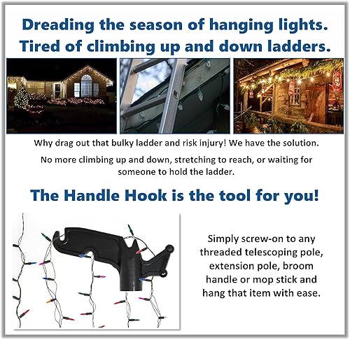 Miniatura 4 de JSP Manufacturing Gancho práctico de plástico negro y amarillo – Gancho de fijación de rosca en poste – 2 kit