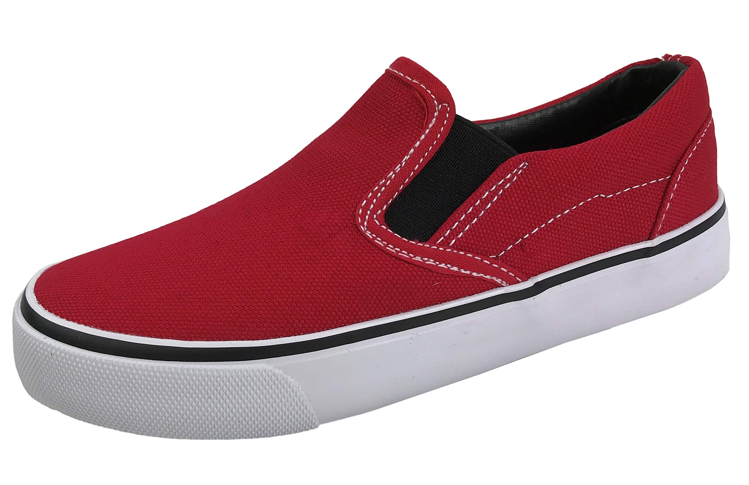 Kid's Classic Slip-On Shoes Canvas Sneakers Faux Leather Dress Boys & Girls