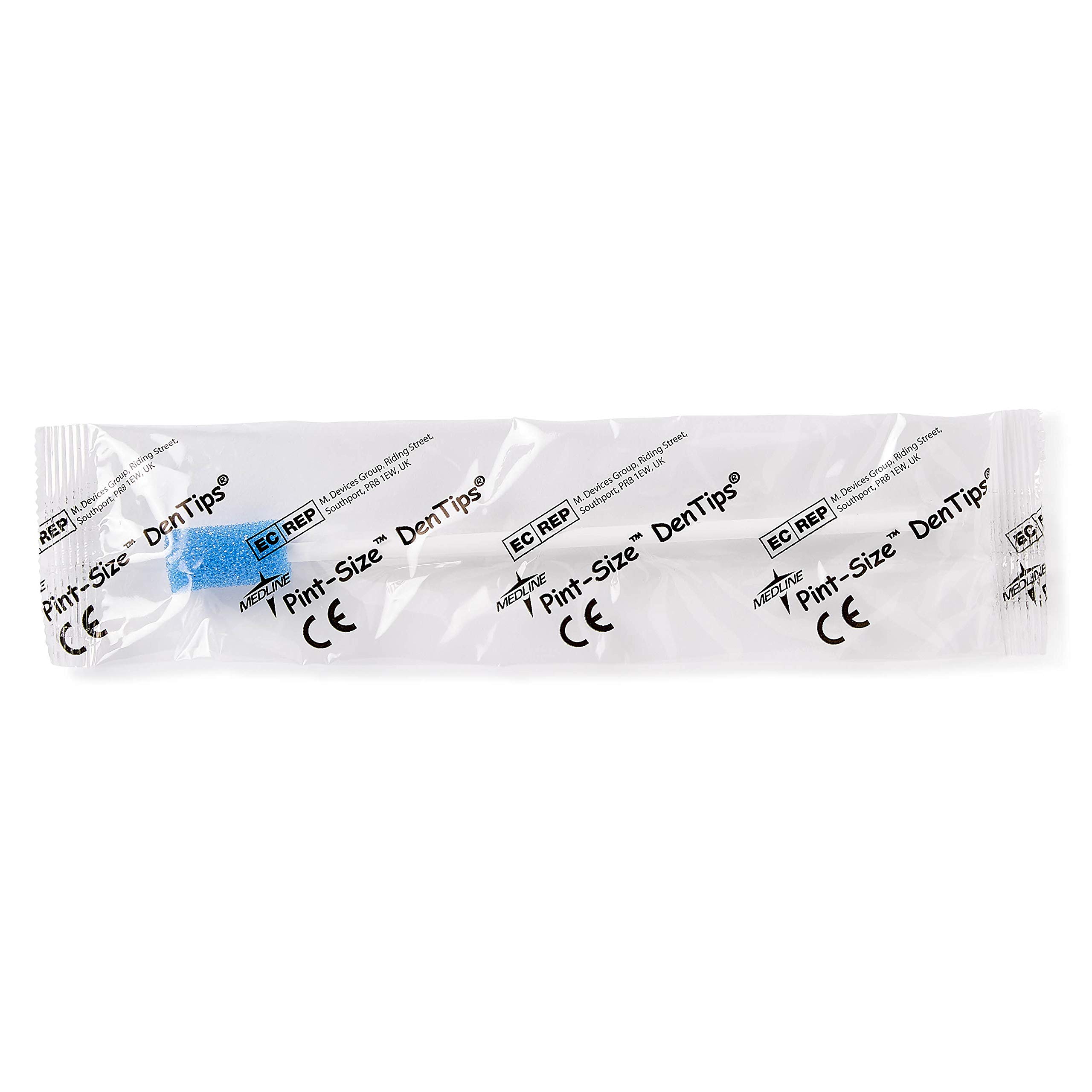 Medline Dentips - Bastoncillos para el tratamiento del cuidado bucal, de menta, 250 unidades, 500 Each/Case, azul, 500